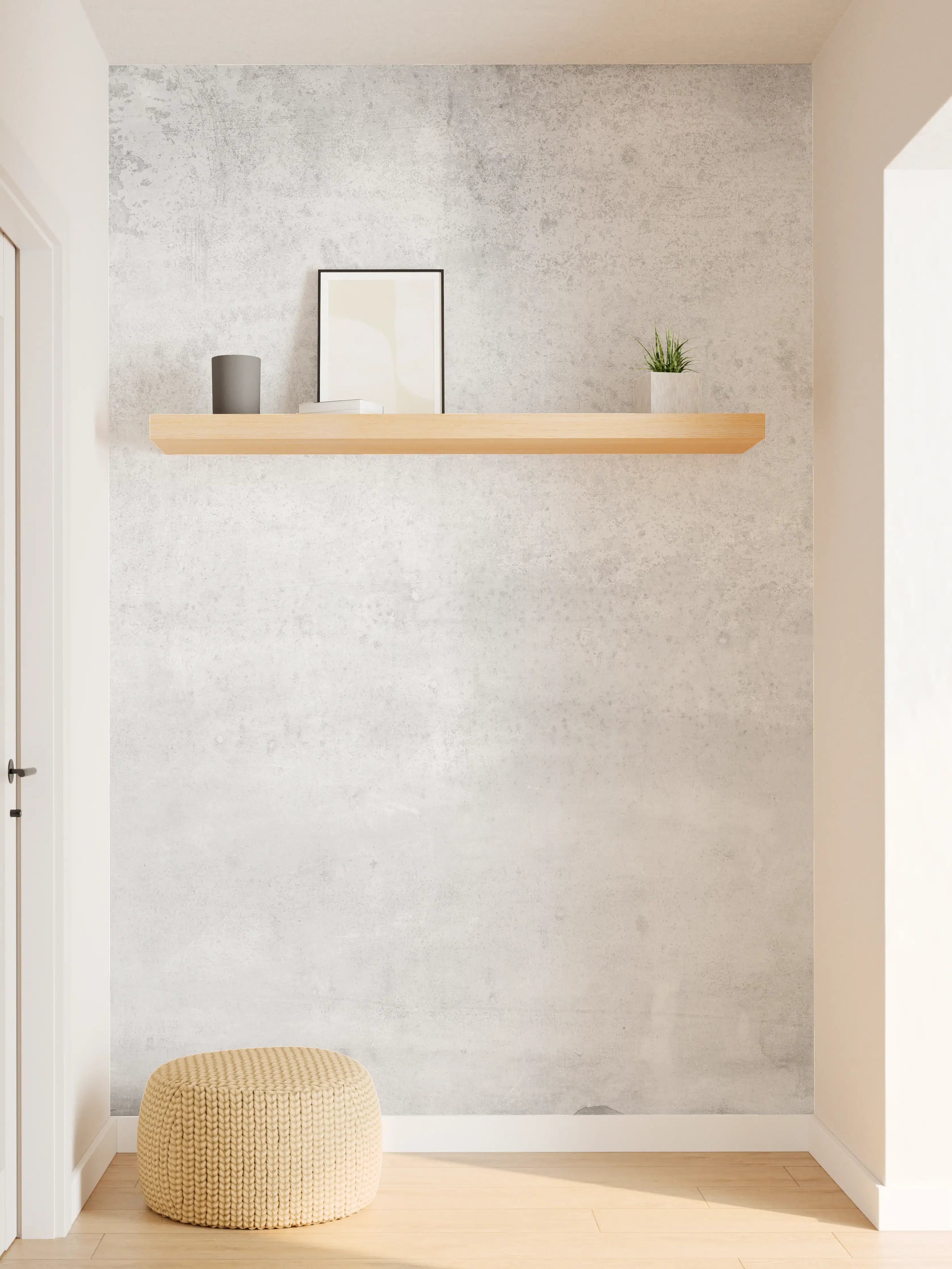 Wandverkleidung Flur - Verwitterte graue Zementwand