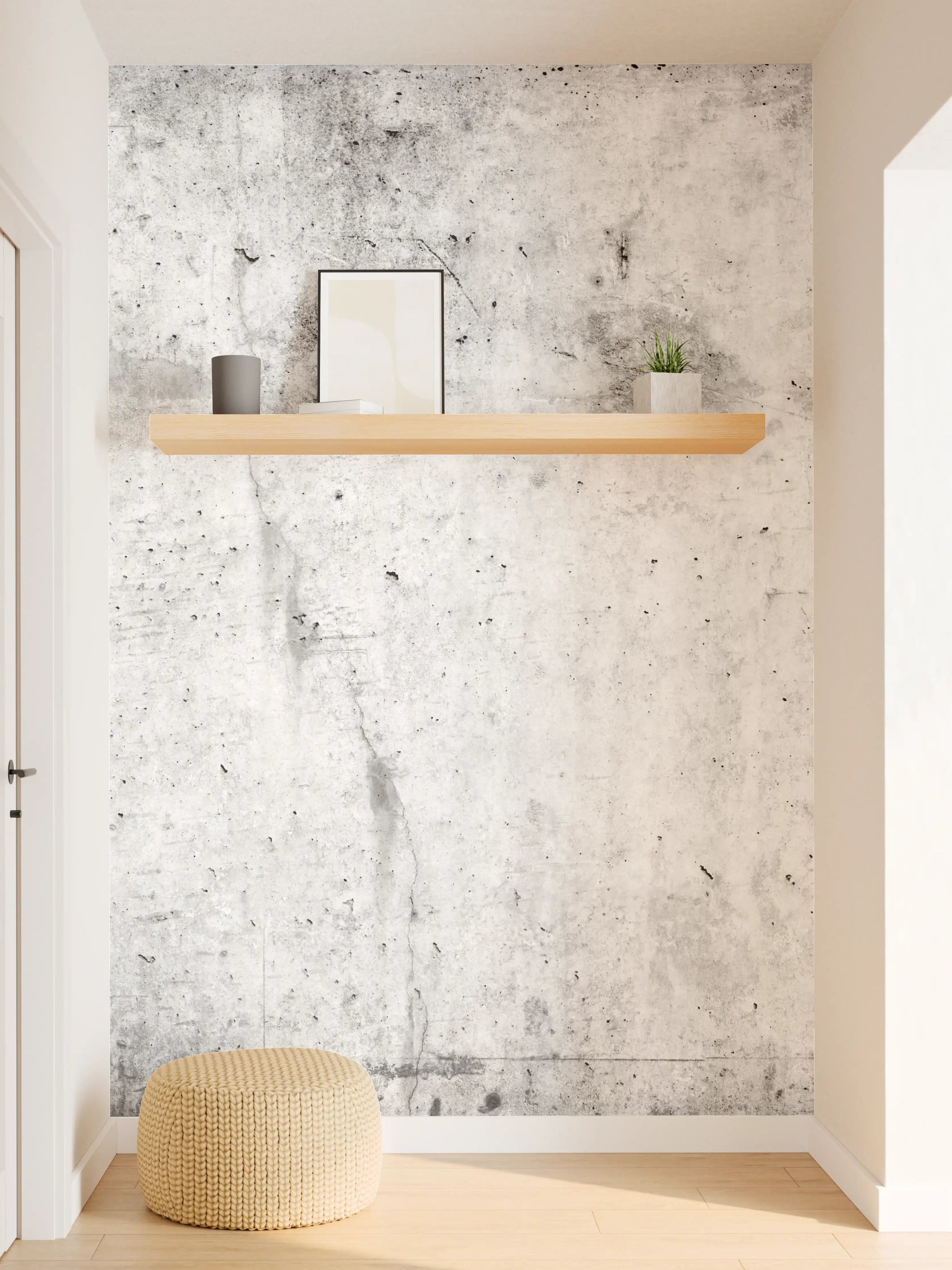 Wandverkleidung Flur - Verwitterte weiße Betonwandtextur