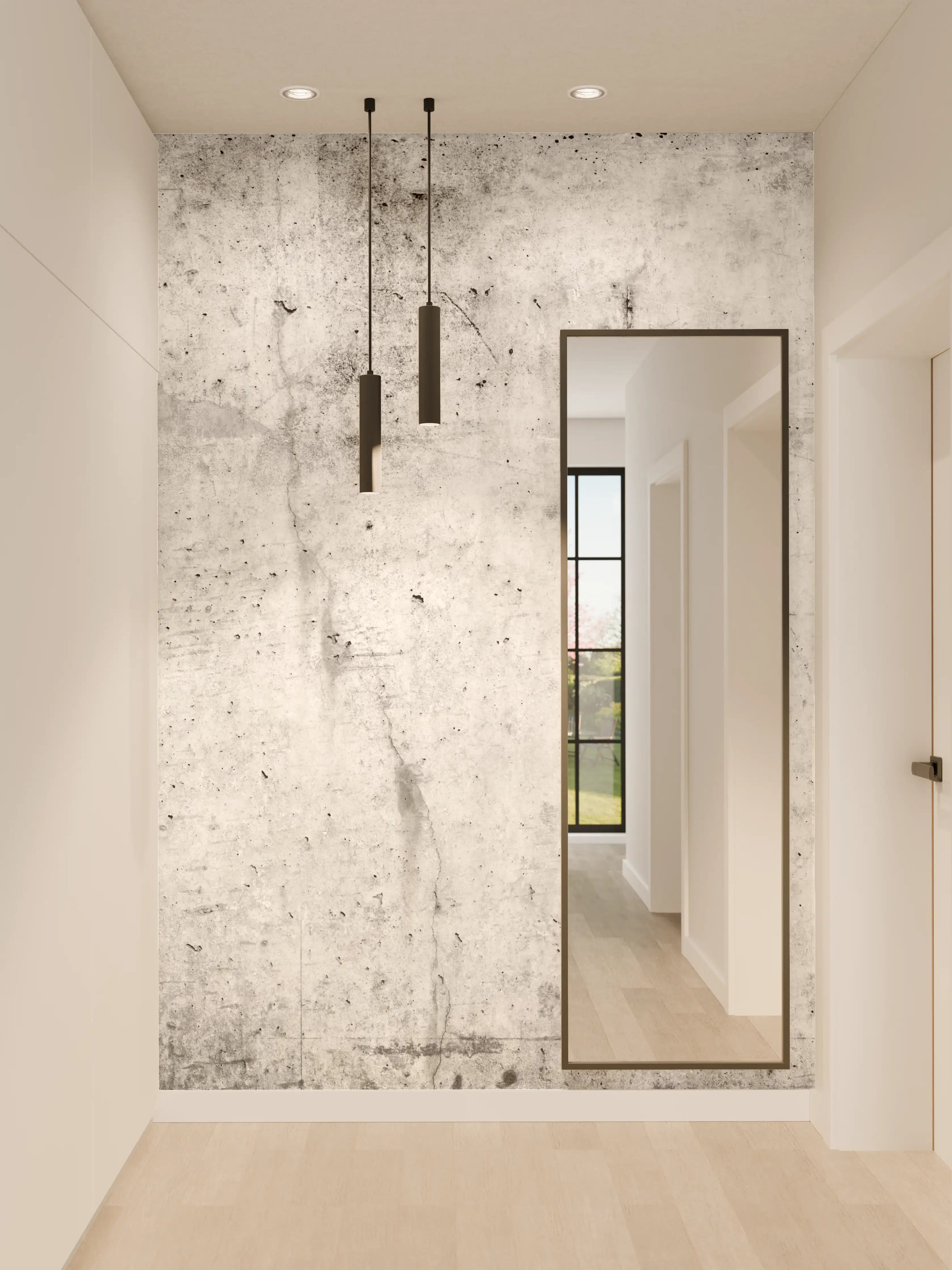 Wandverkleidung Flur - Verwitterte weiße Betonwandtextur