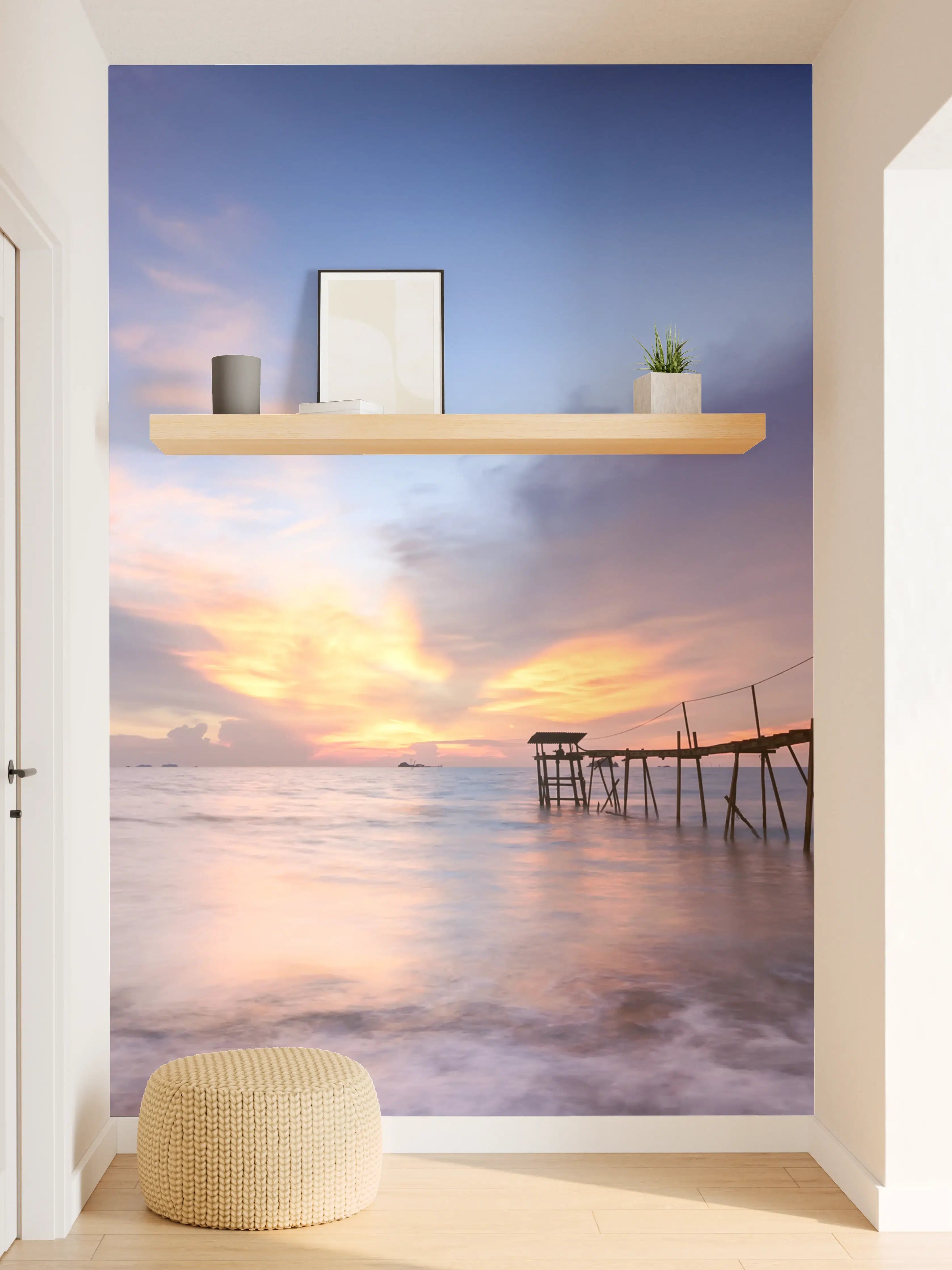 Wandverkleidung Flur - Verzaubernder Sonnenuntergang am Meer