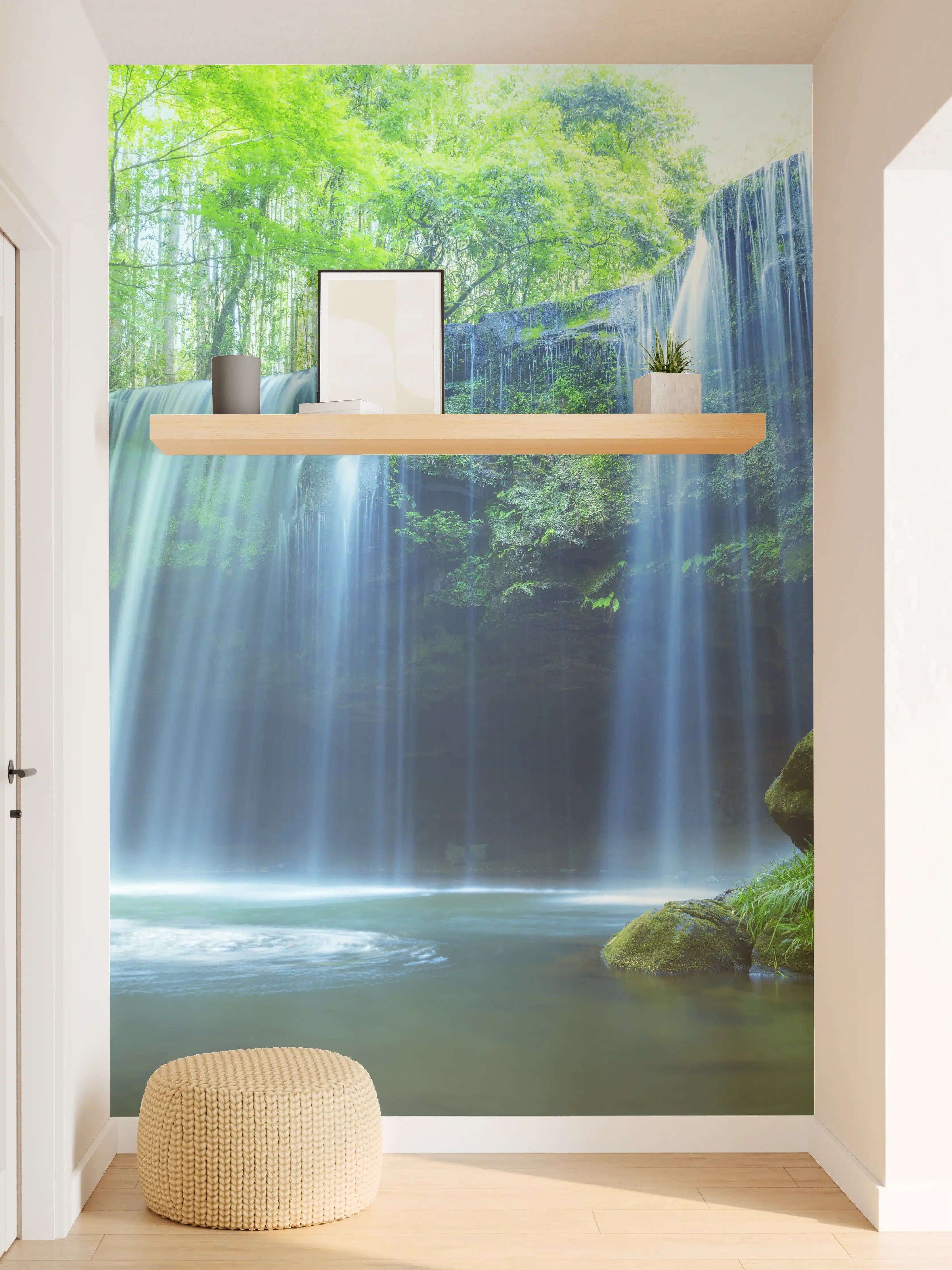 Wandverkleidung Flur - Verzaubernder Wasserfall inmitten der Natur