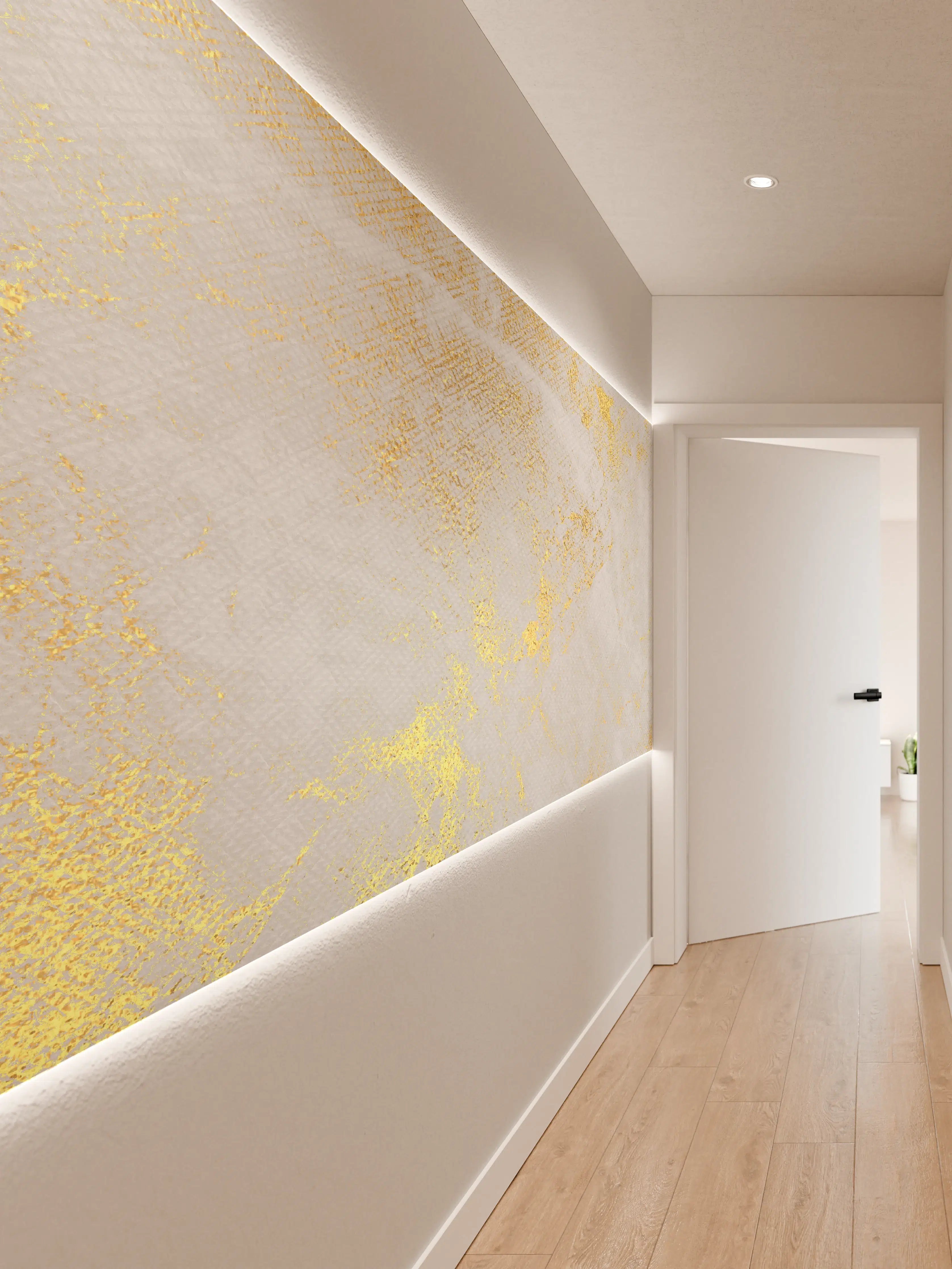 Wandverkleidung Flur - Vintage Zement - Gold