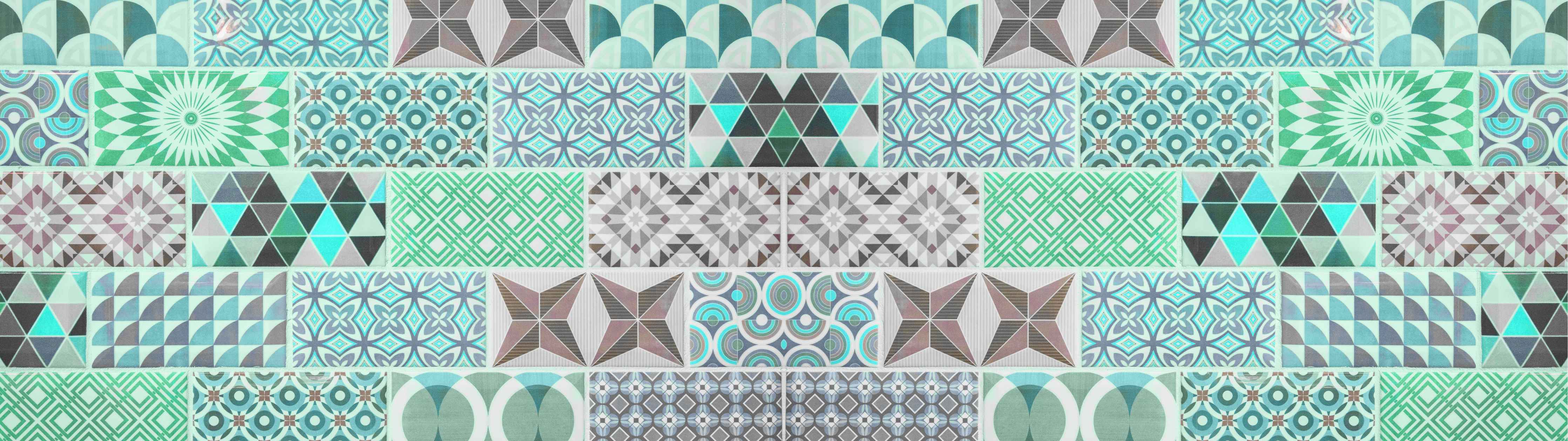 Wandverkleidung Flur-Vintage geometrisch Mosaik