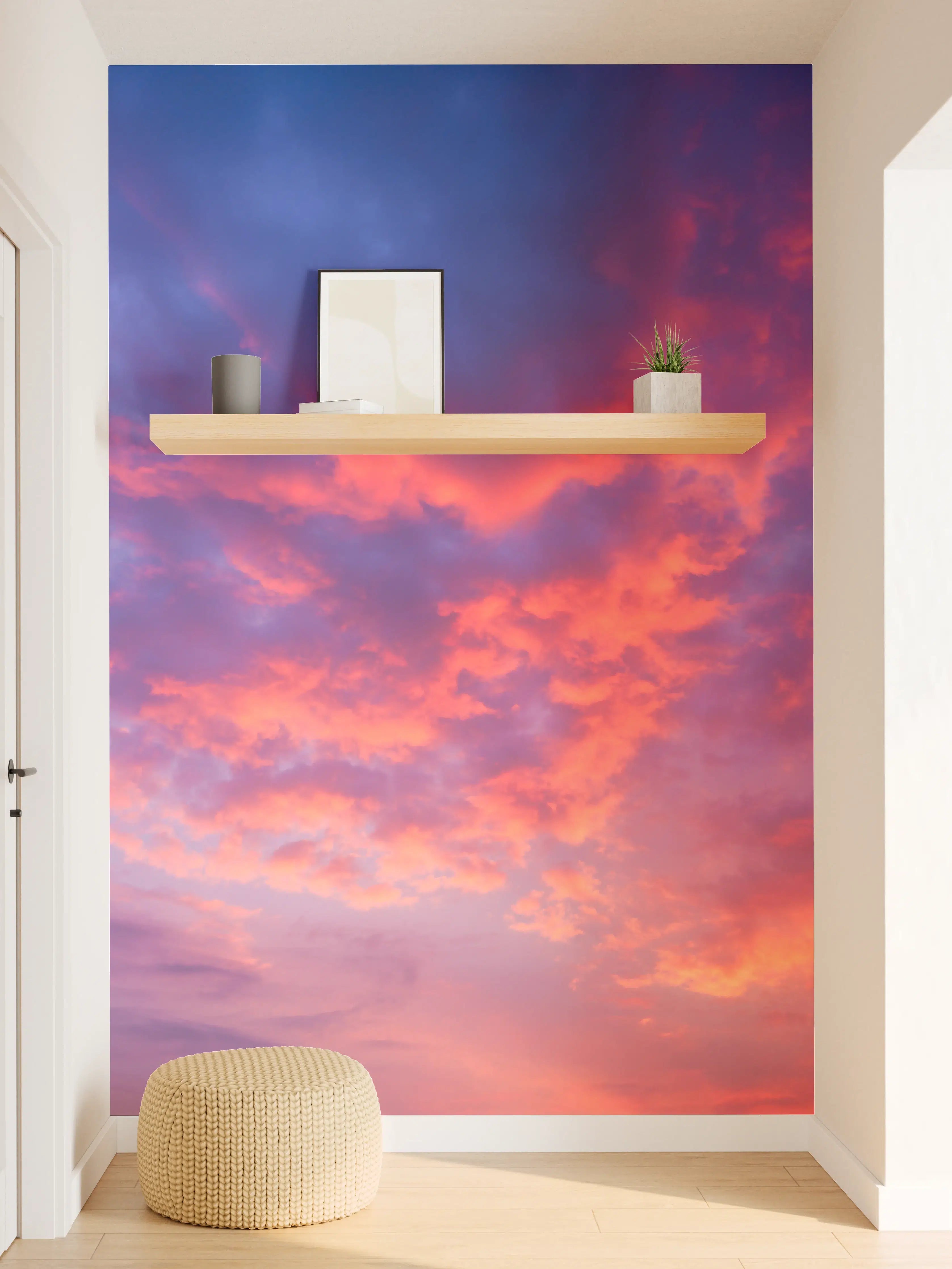 Wandverkleidung Flur - Violett-Pinker Sonnenuntergang