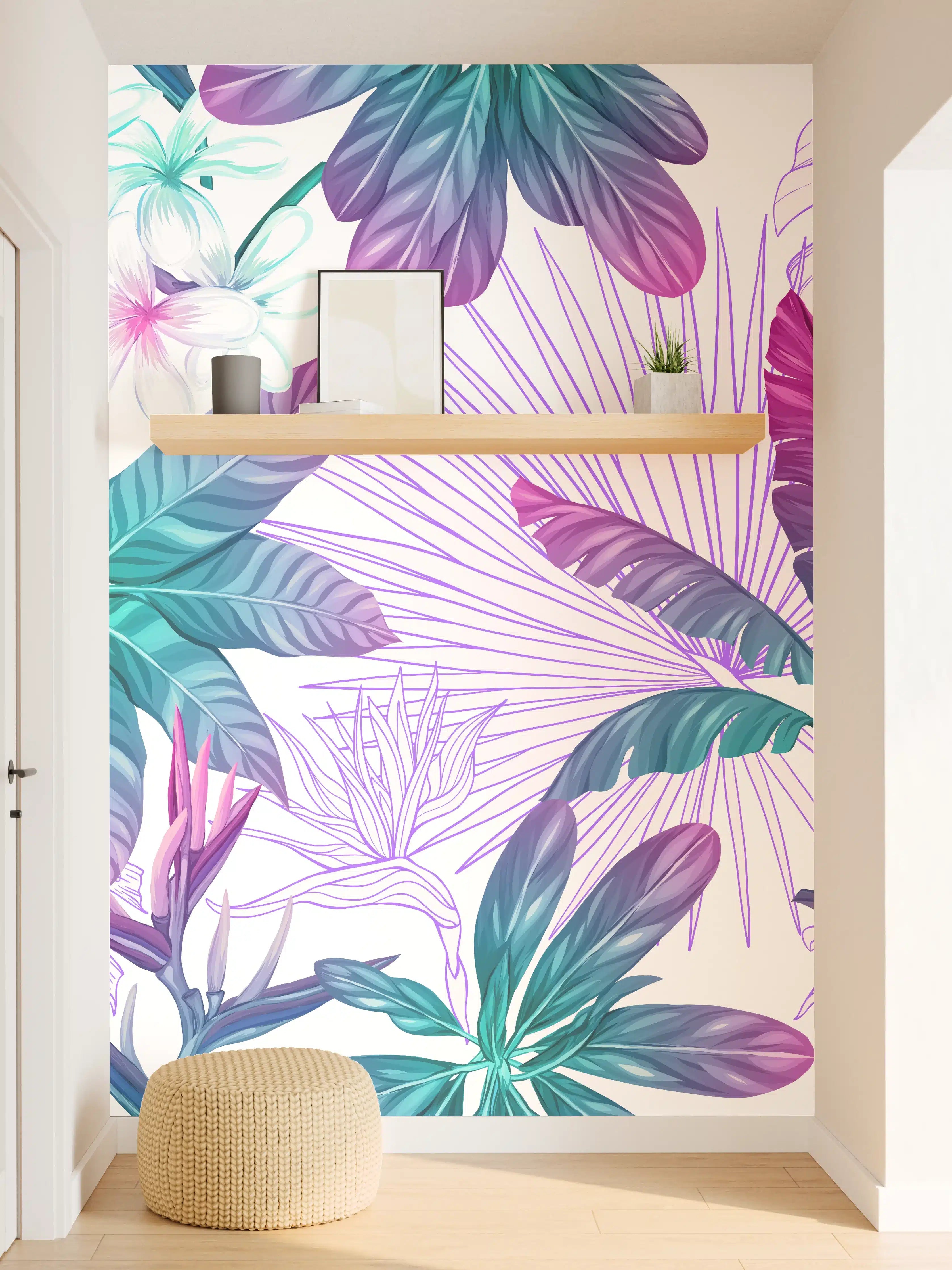 Wandverkleidung Flur - Vivid Tropical Leaf Print