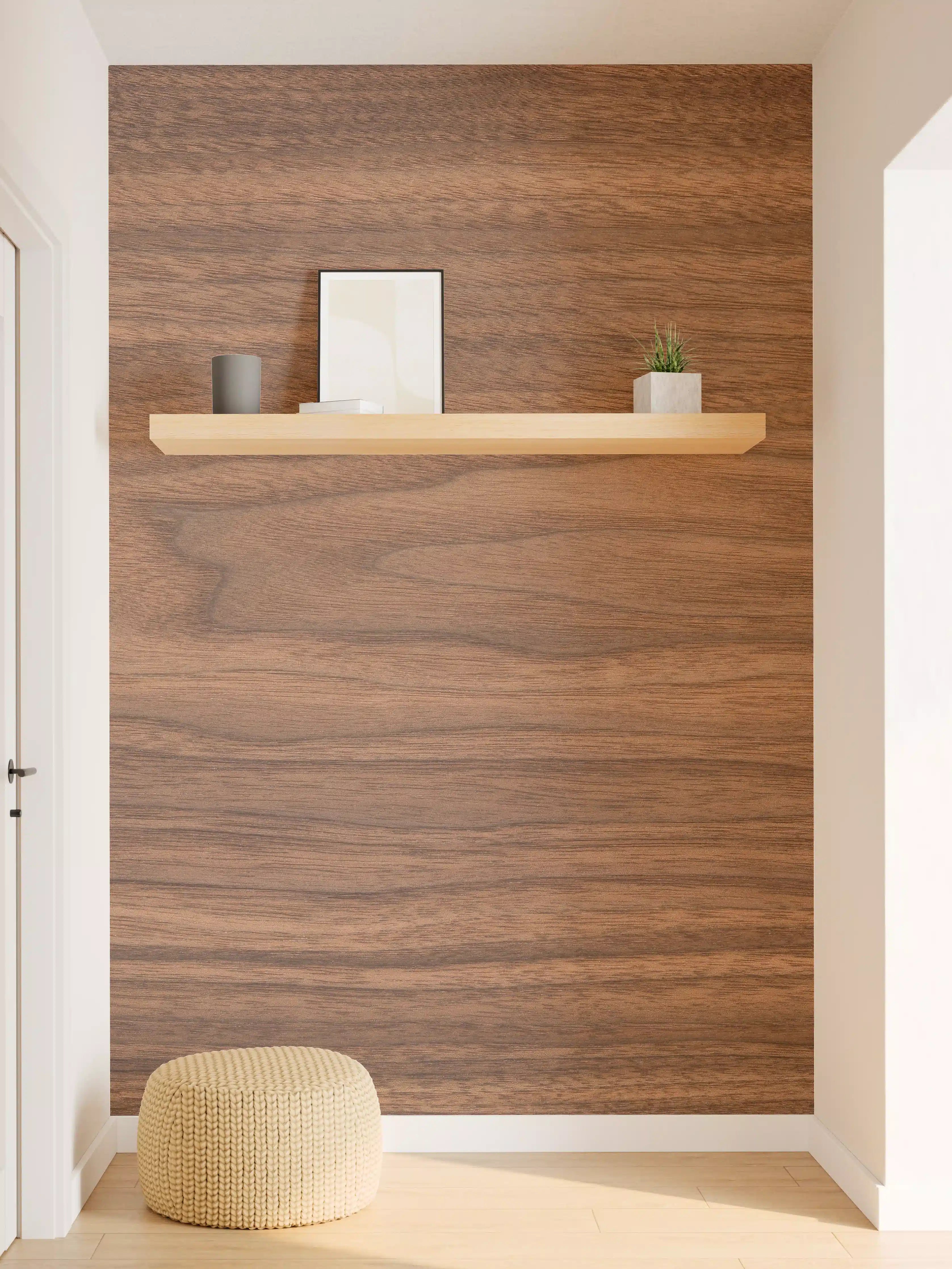 Wandverkleidung Flur - Walnussholz Matt