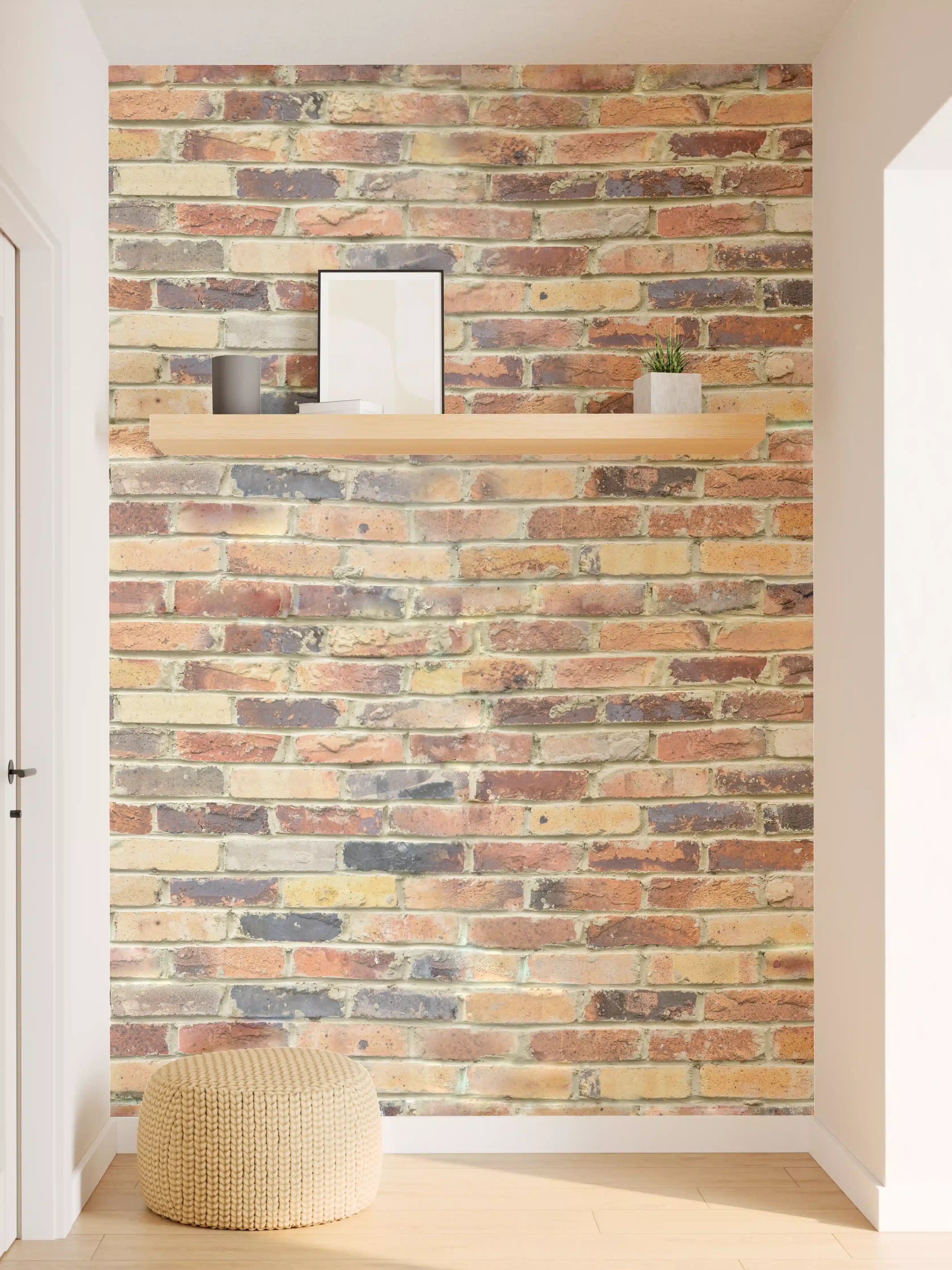 Wandverkleidung Flur - Wand aus farbigen Ziegeln