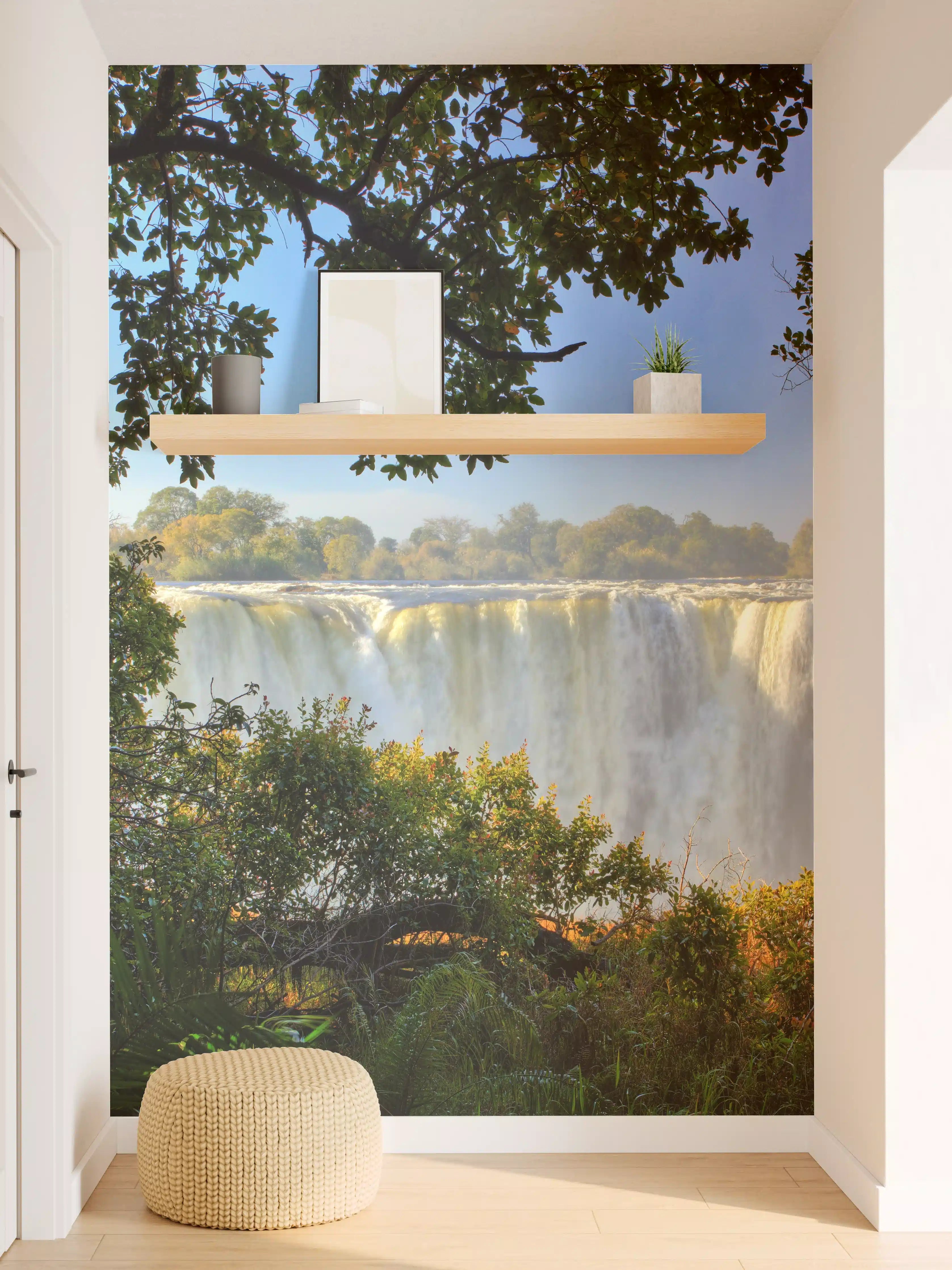 Wandverkleidung Flur - Wasserfall im Dschungel – Natur pur