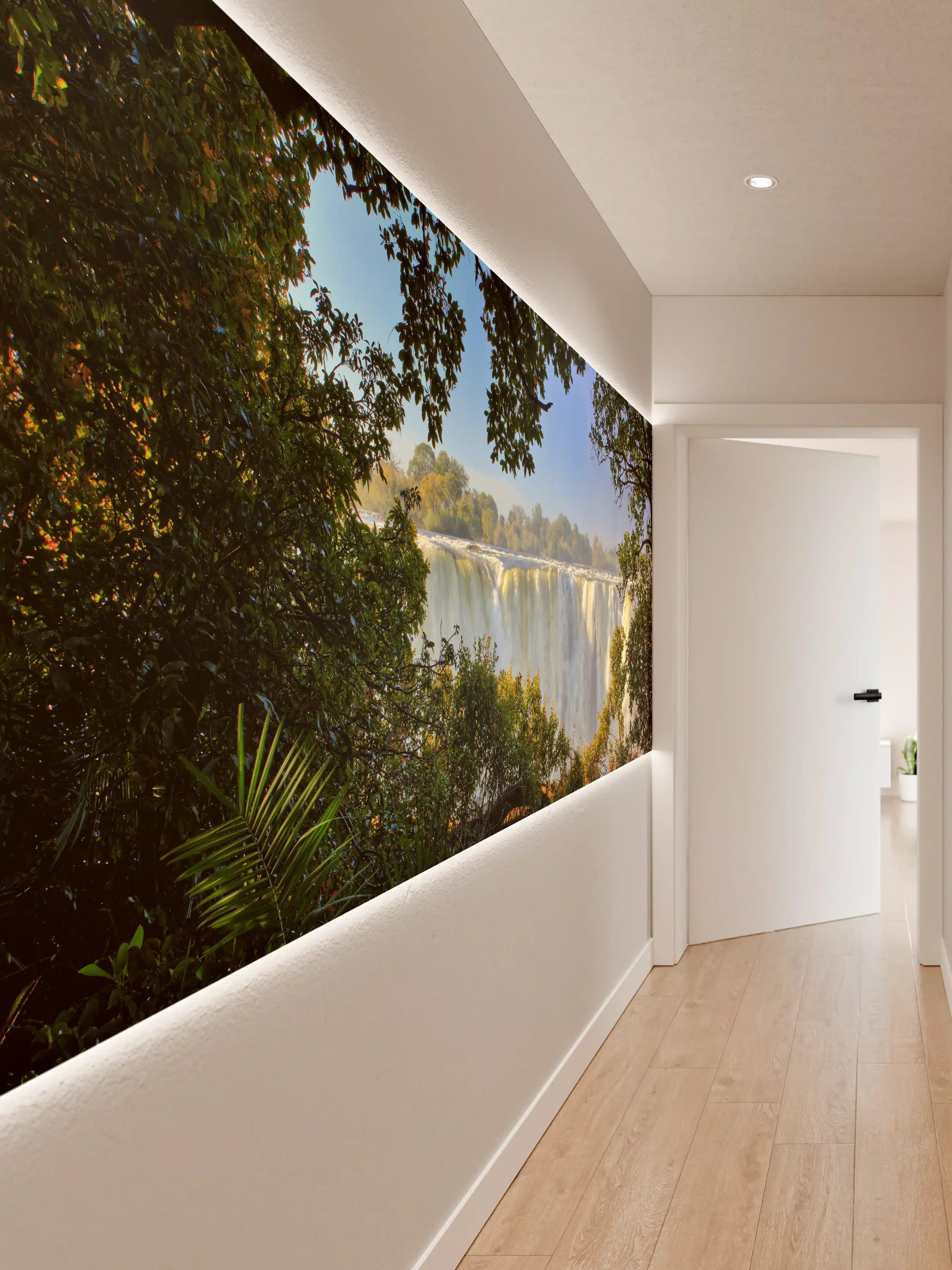 Wandverkleidung Flur - Wasserfall im Dschungel – Natur pur