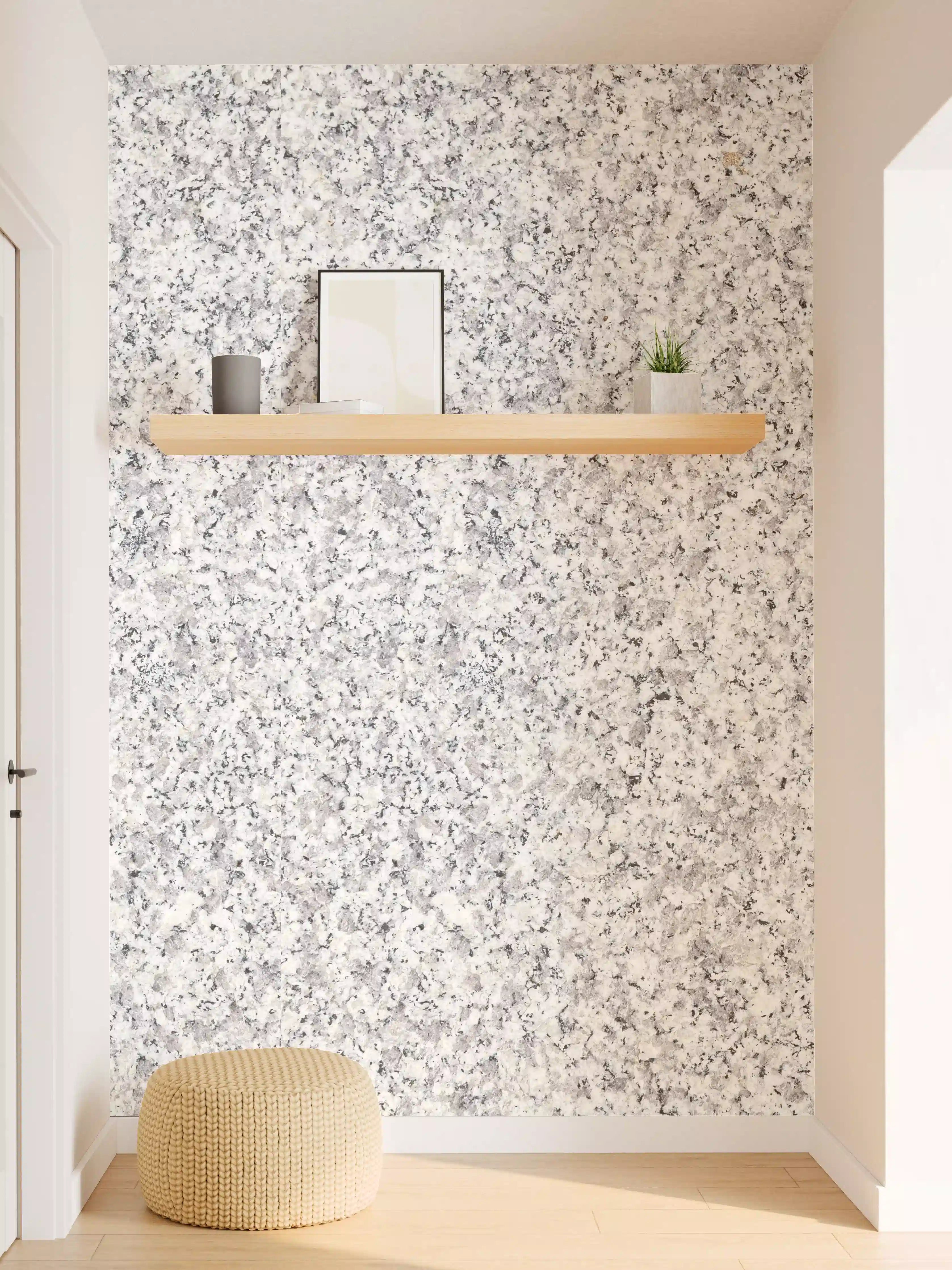 Wandverkleidung Flur - Weiß-Grau Terrazzo Bodentextur