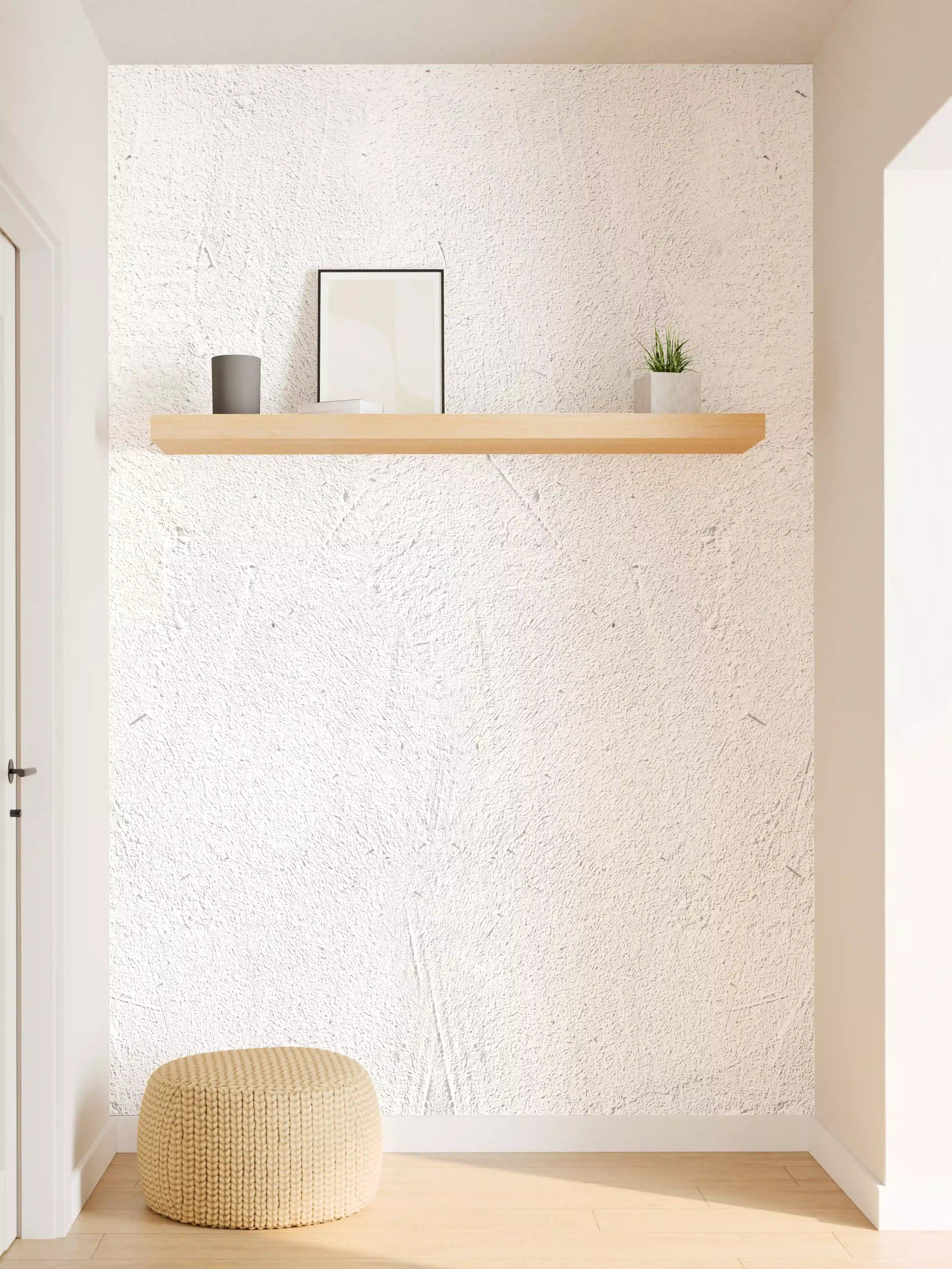 Wandverkleidung Flur - Weiß beige Betonwand
