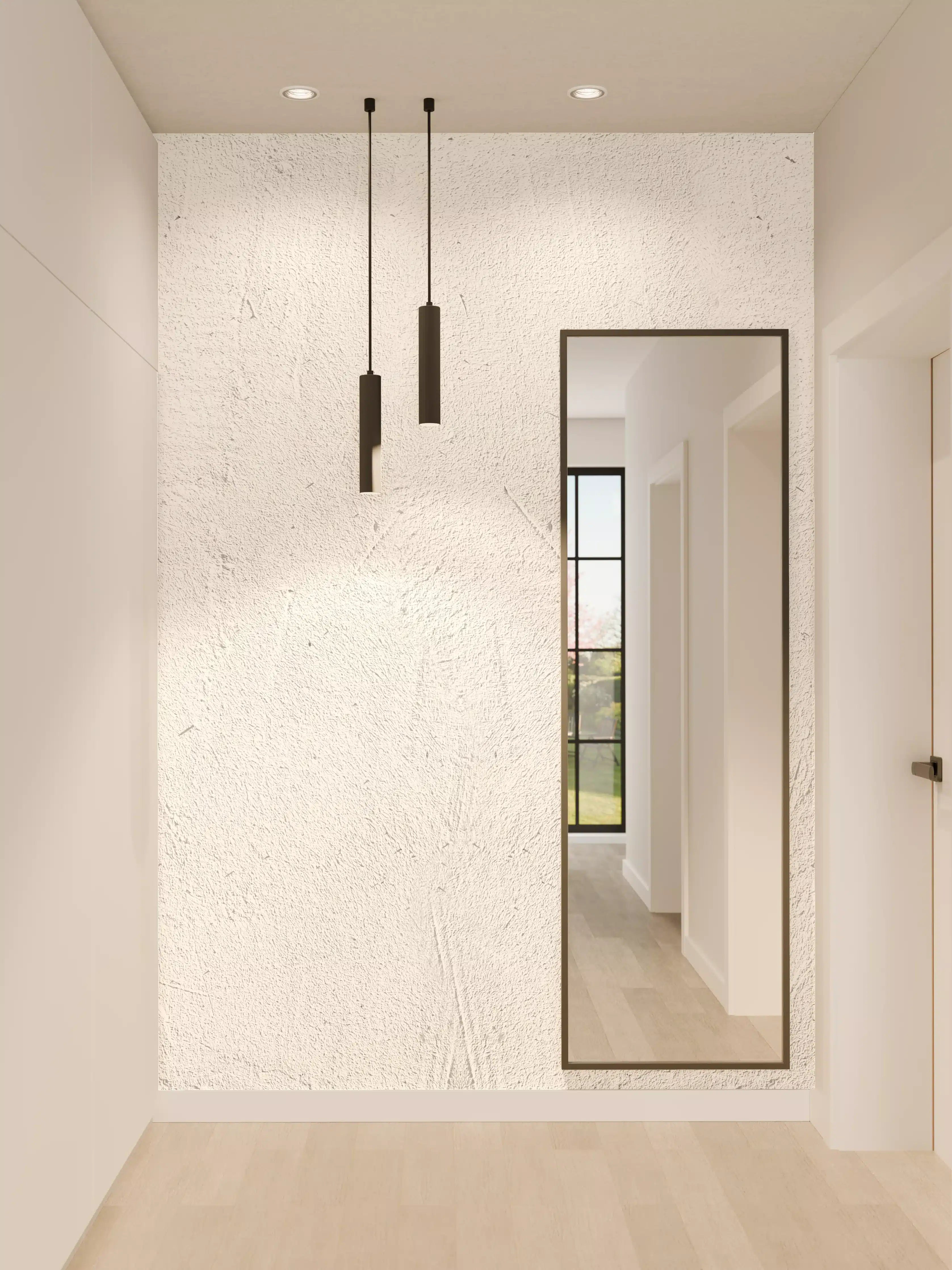 Wandverkleidung Flur - Weiß beige Betonwand