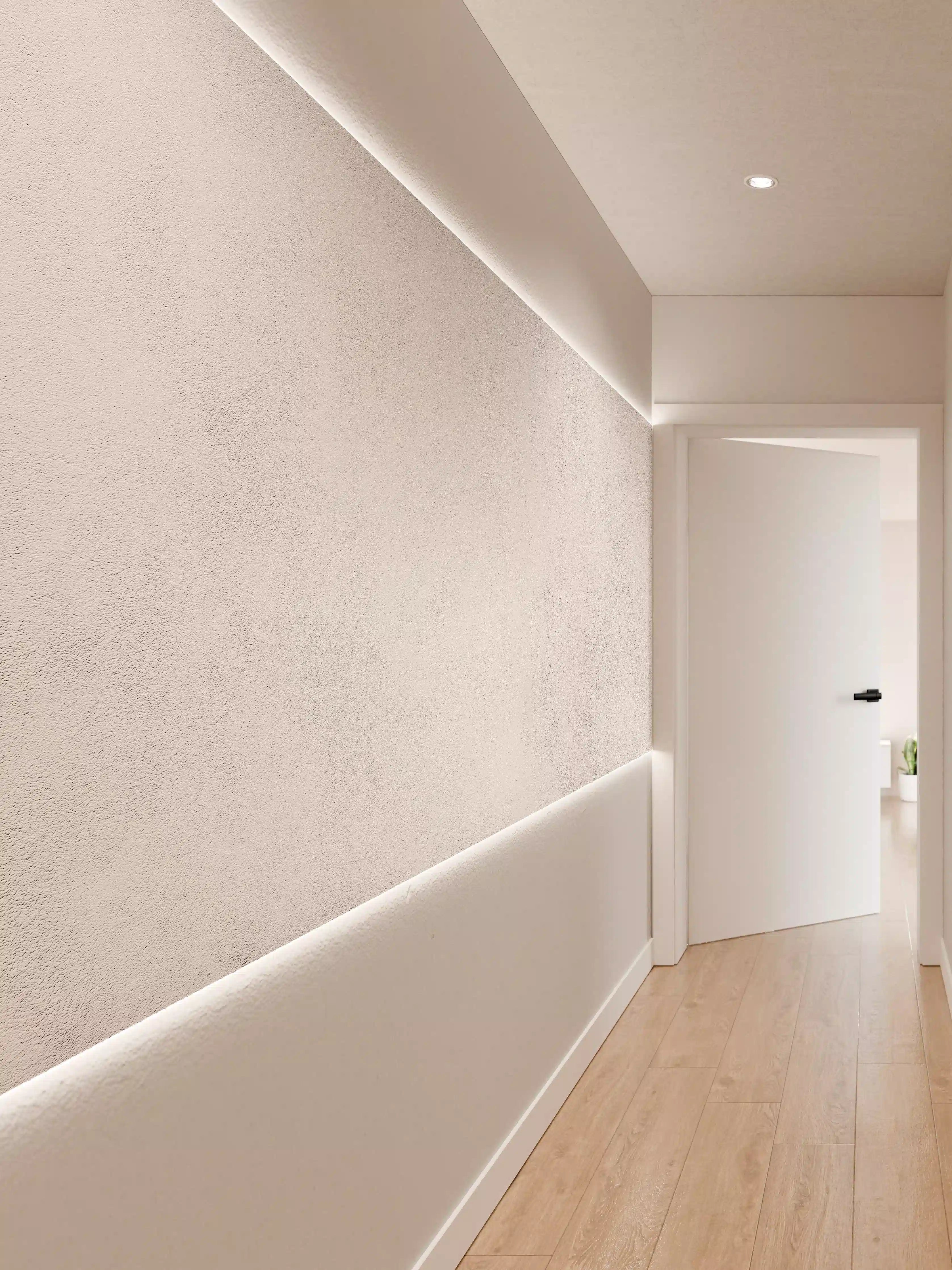 Wandverkleidung Flur - Weiß-gräuliche Betonwand