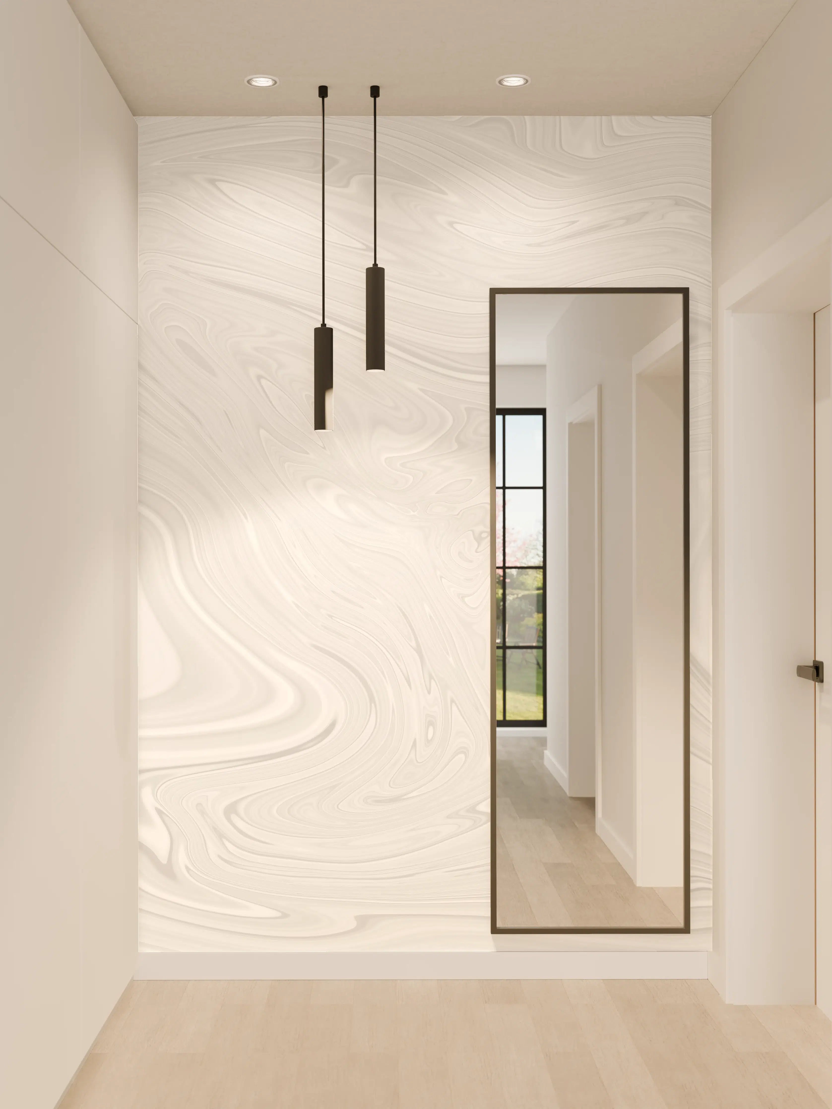 Wandverkleidung Flur - Weiße Marmor-Textur – Eleganz und Reinheit