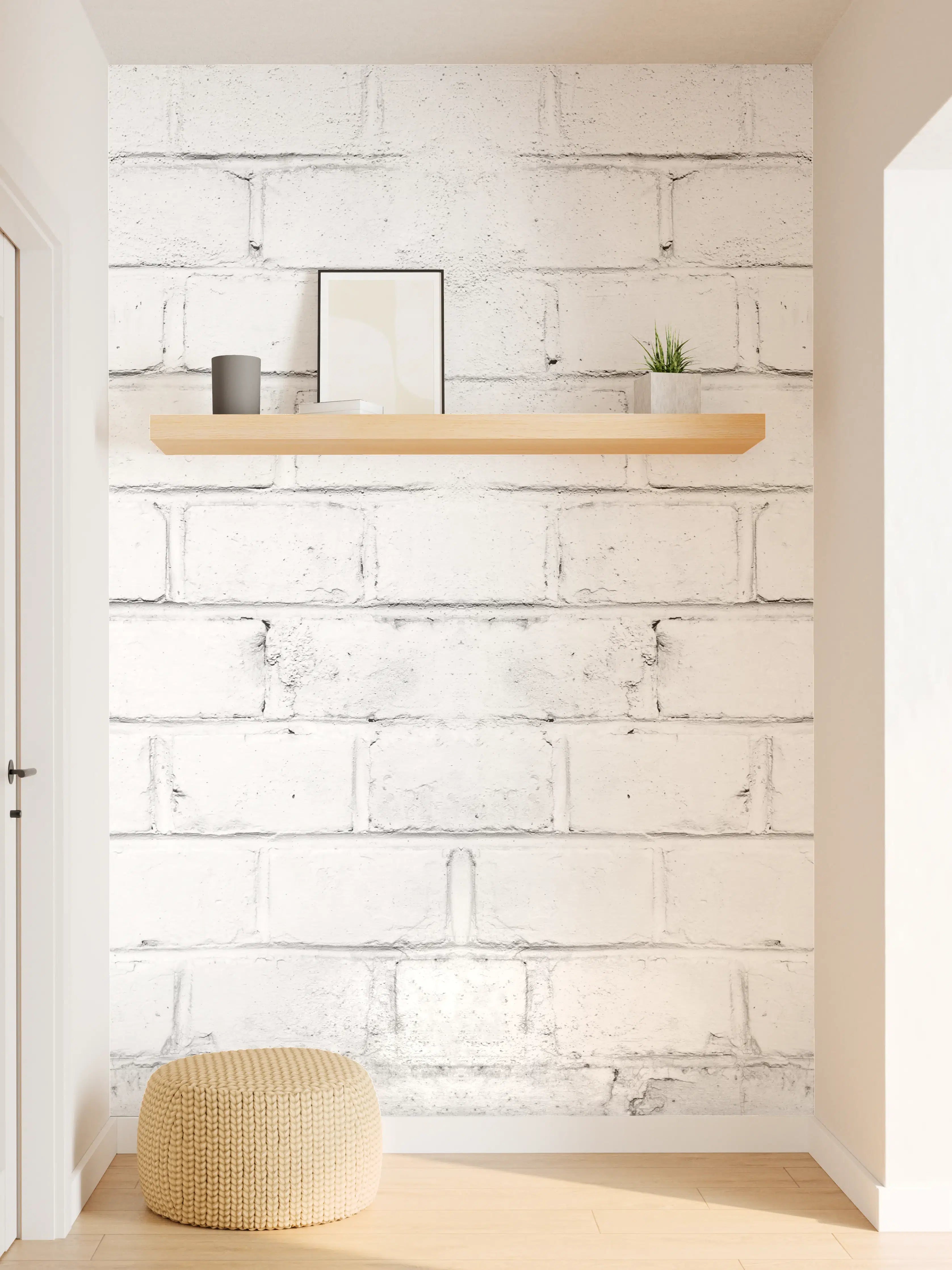 Wandverkleidung Flur - Weiße beschädigte Mauer