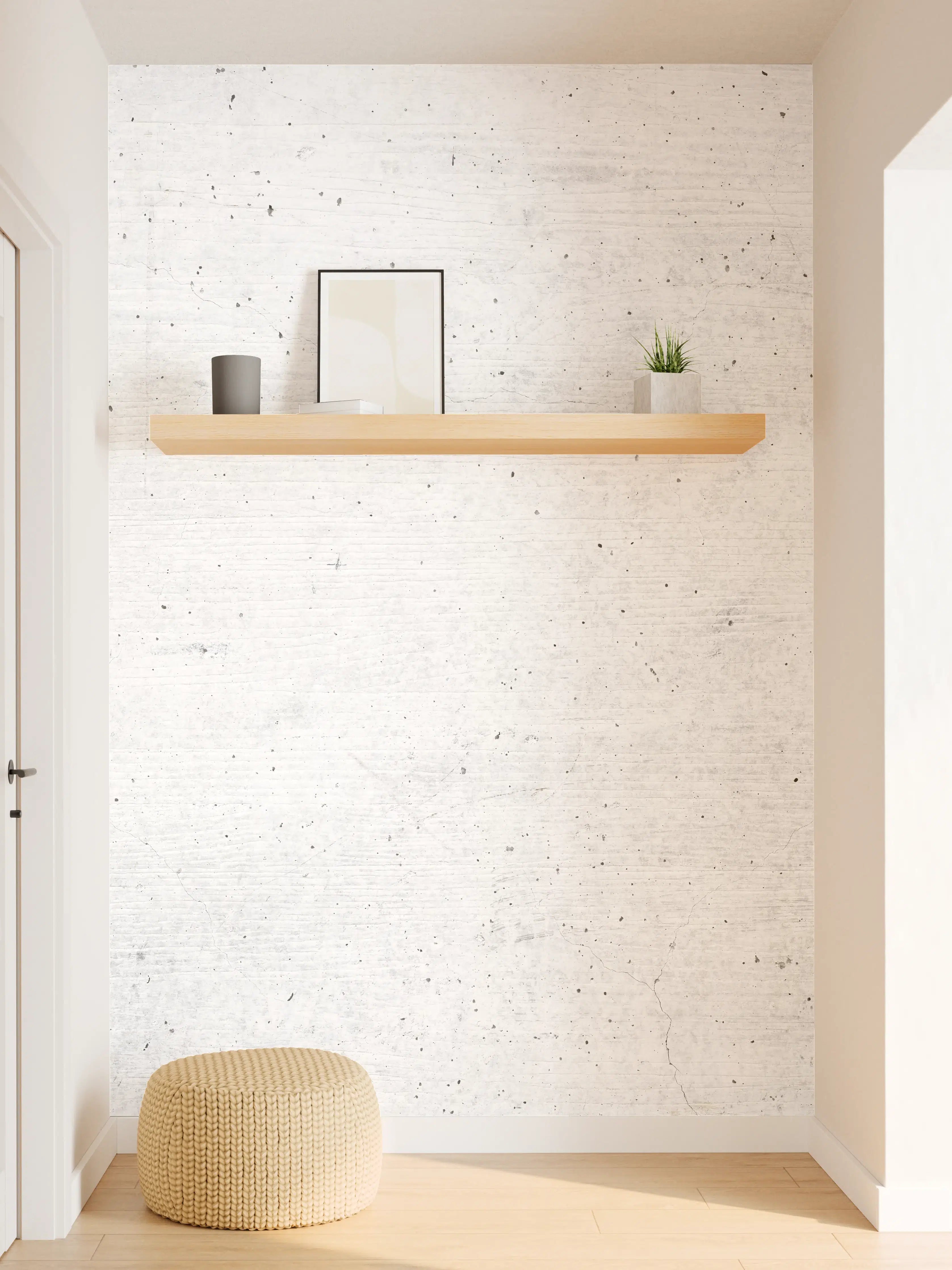 Wandverkleidung Flur - Weiße historische Betonwand