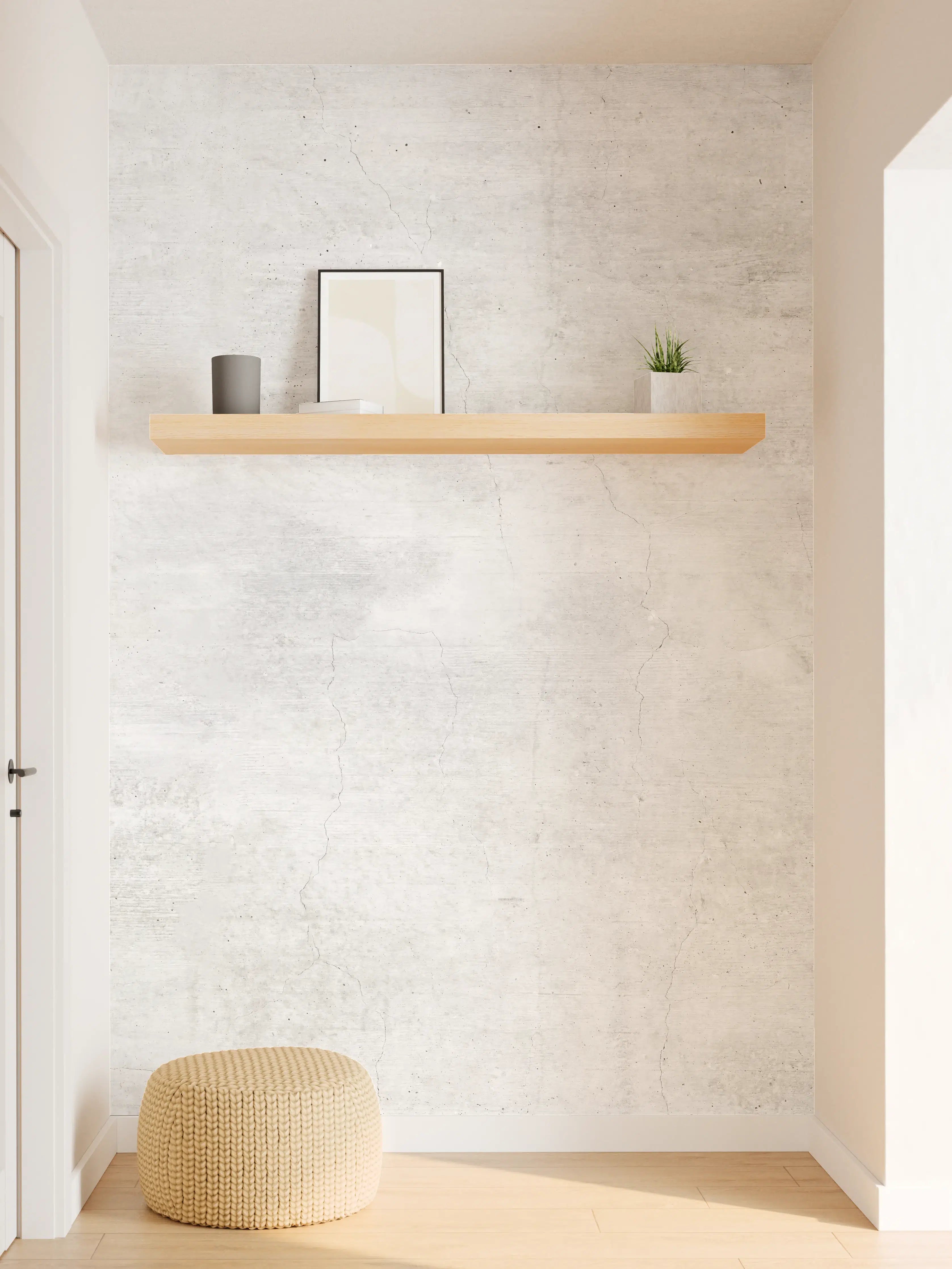 Wandverkleidung Flur - Weiße rissige Steinwand