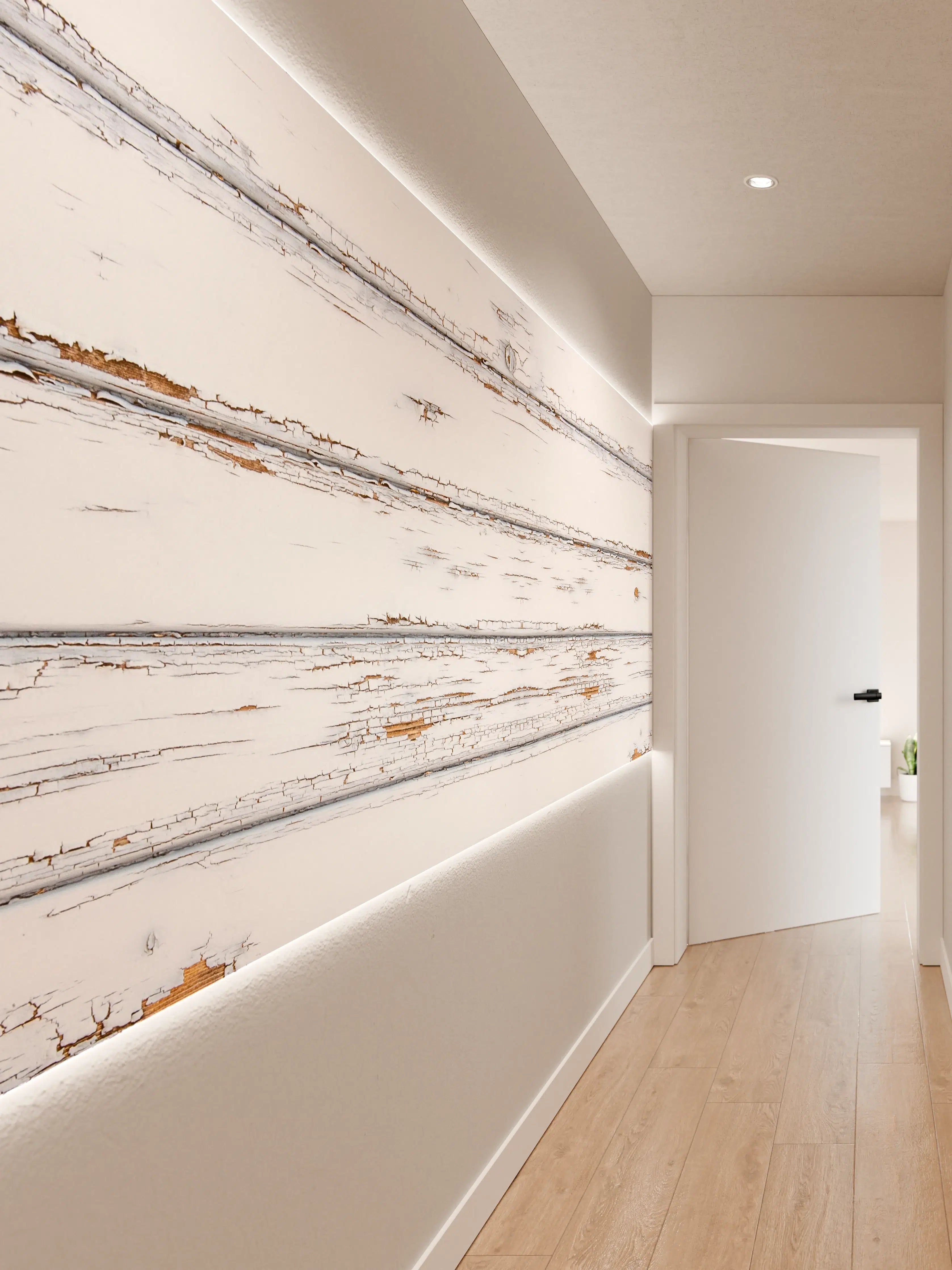 Wandverkleidung Flur - Weiße zerfallenden Holz