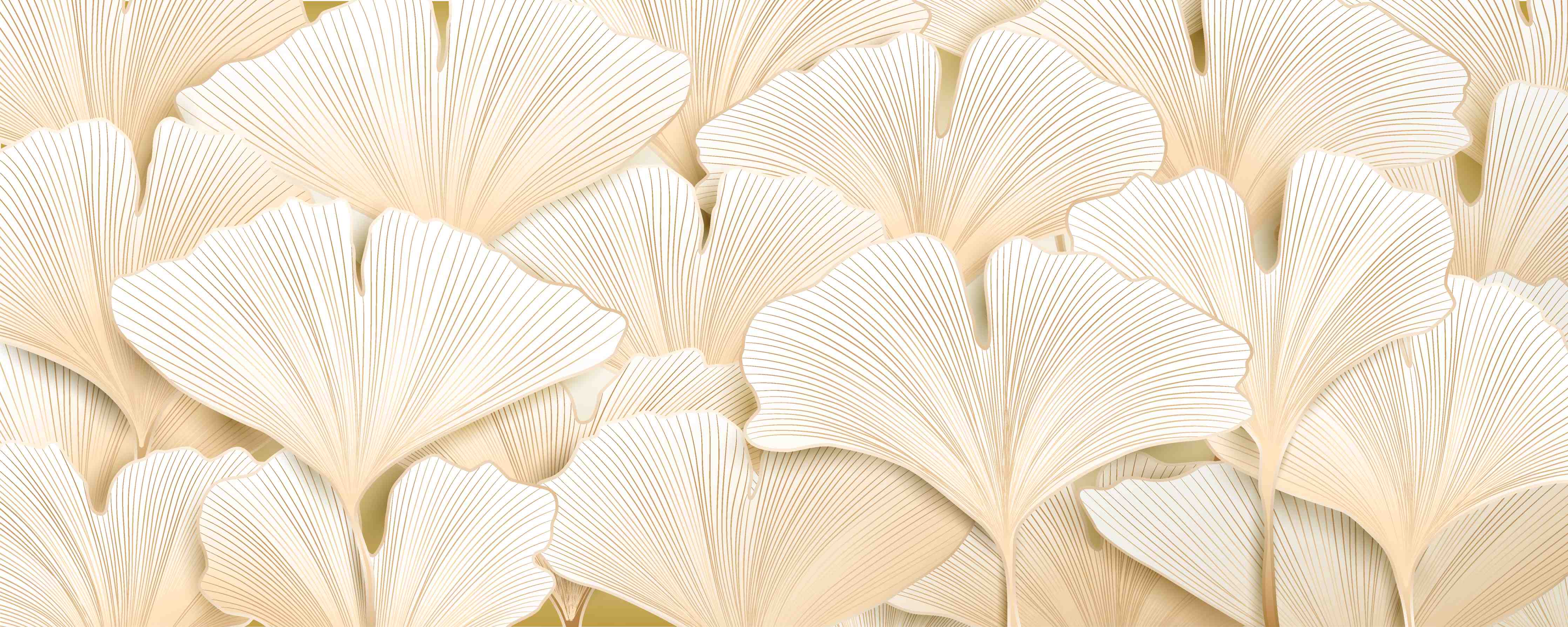 Wandverkleidung Flur-Weißer Ginkgo-Stil Dekor