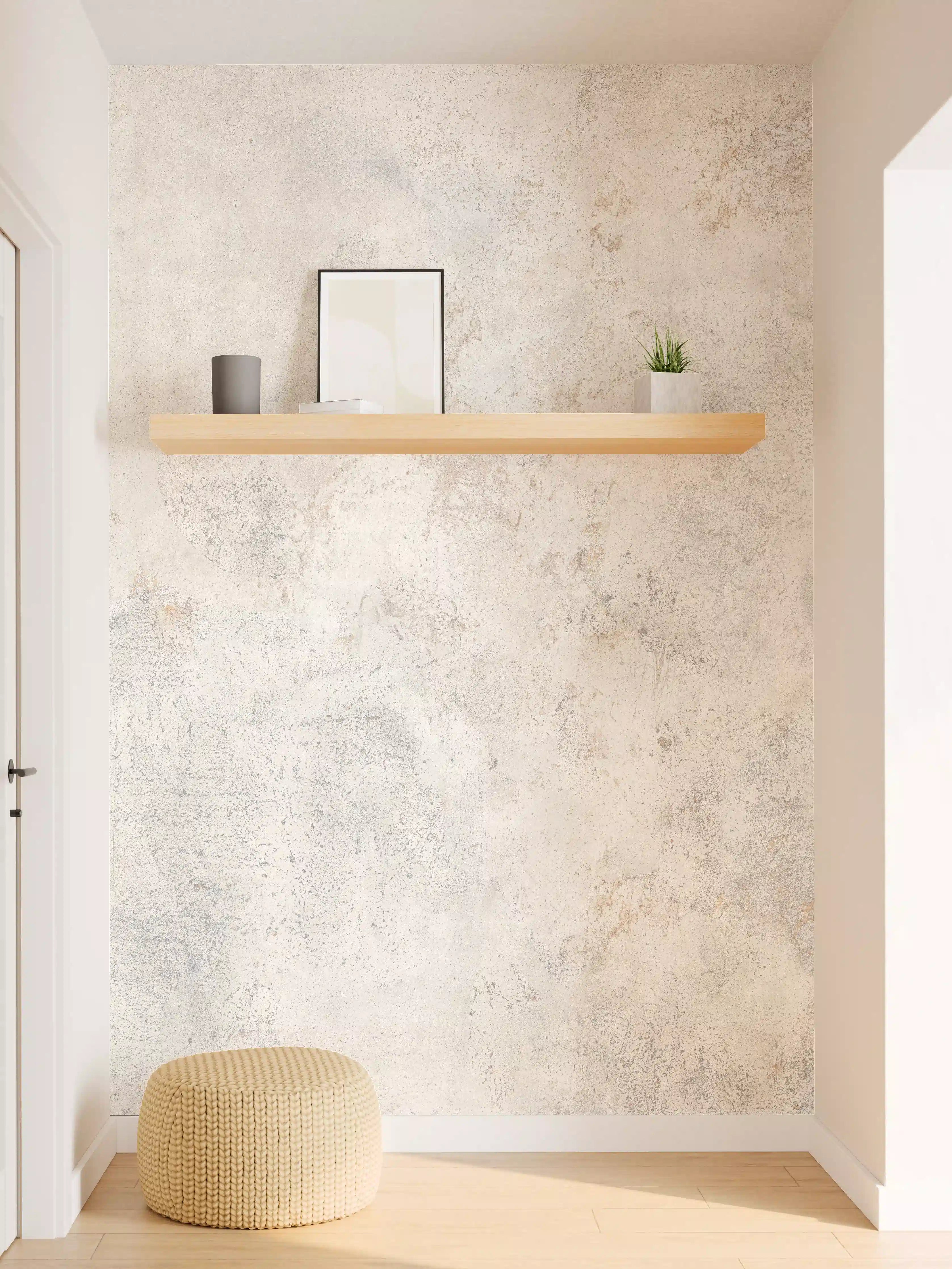 Wandverkleidung Flur - Weißer abgenutzter Marmor