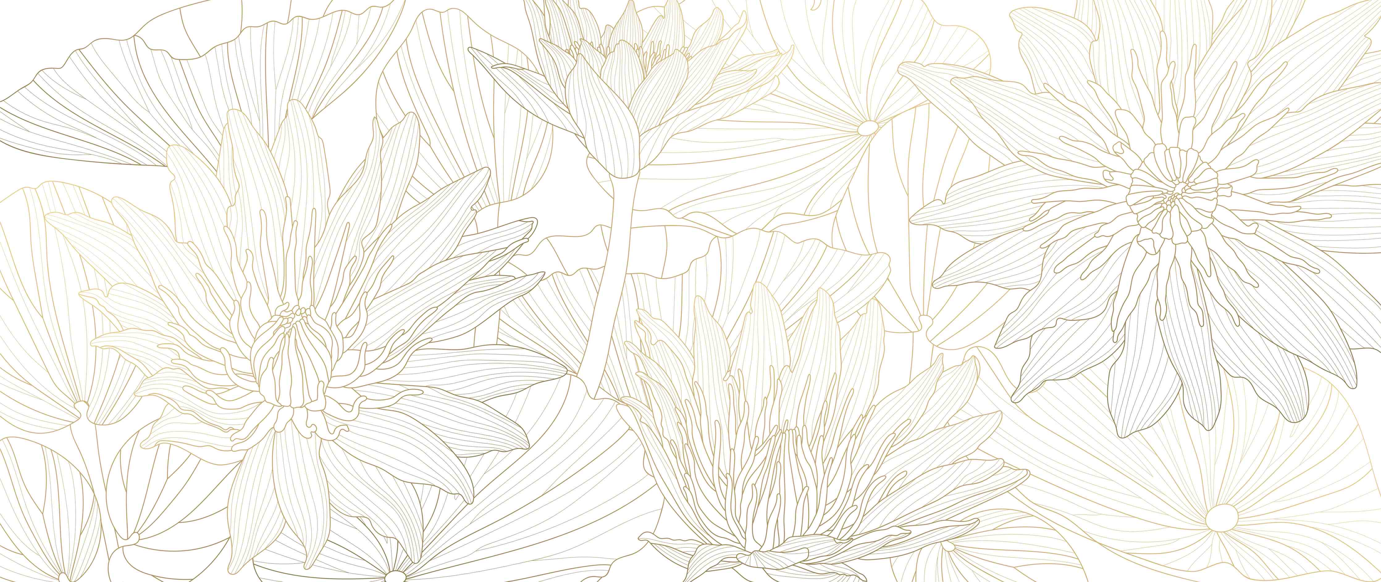 Wandverkleidung Flur-Weißes Floral-Linien Kunstwerk