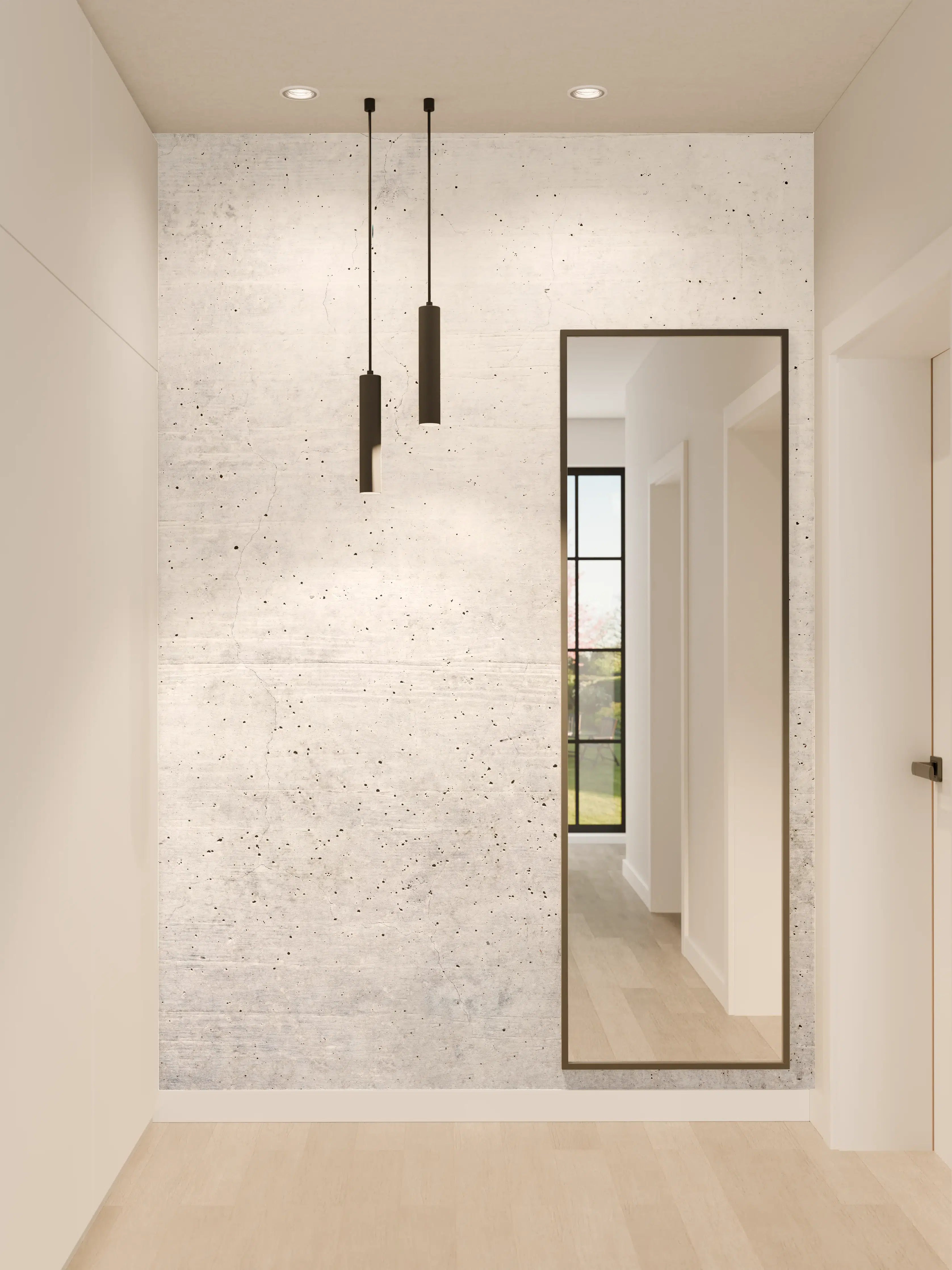 Wandverkleidung Flur - Weißes Zement Design