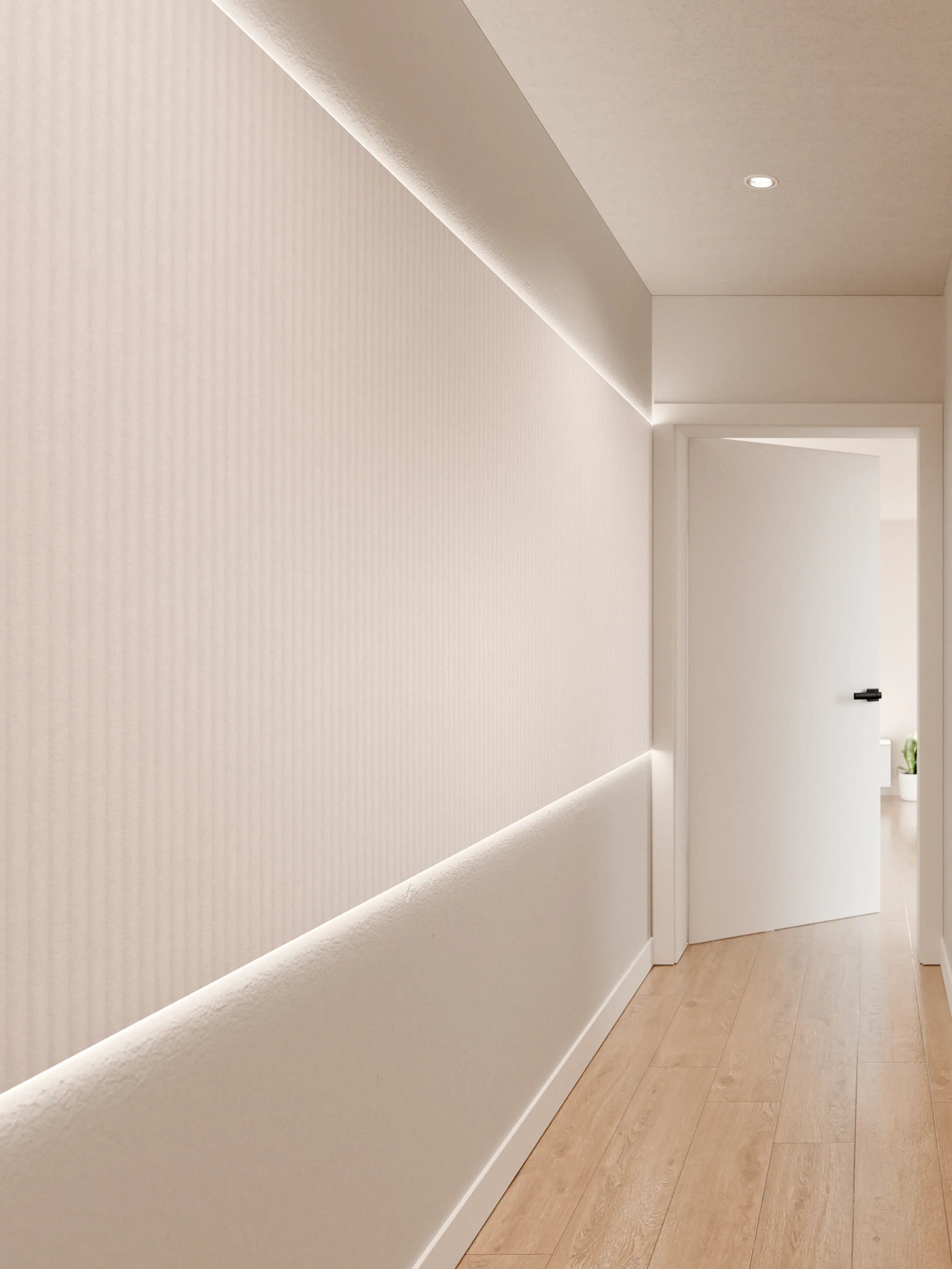 Wandverkleidung Flur - Weißes karrieriertes Kunststoffblech