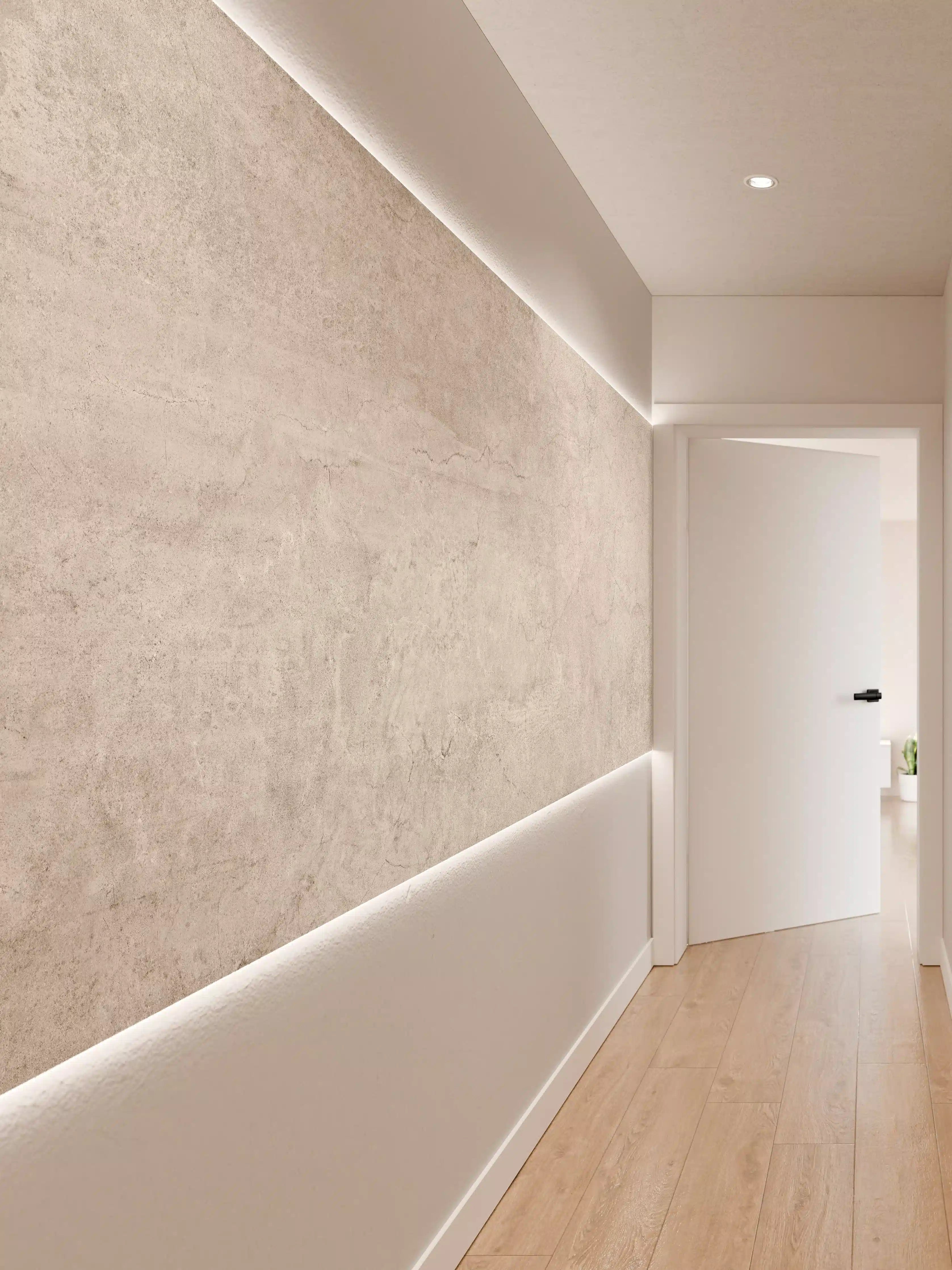 Wandverkleidung Flur - Weißliche Zement Textur