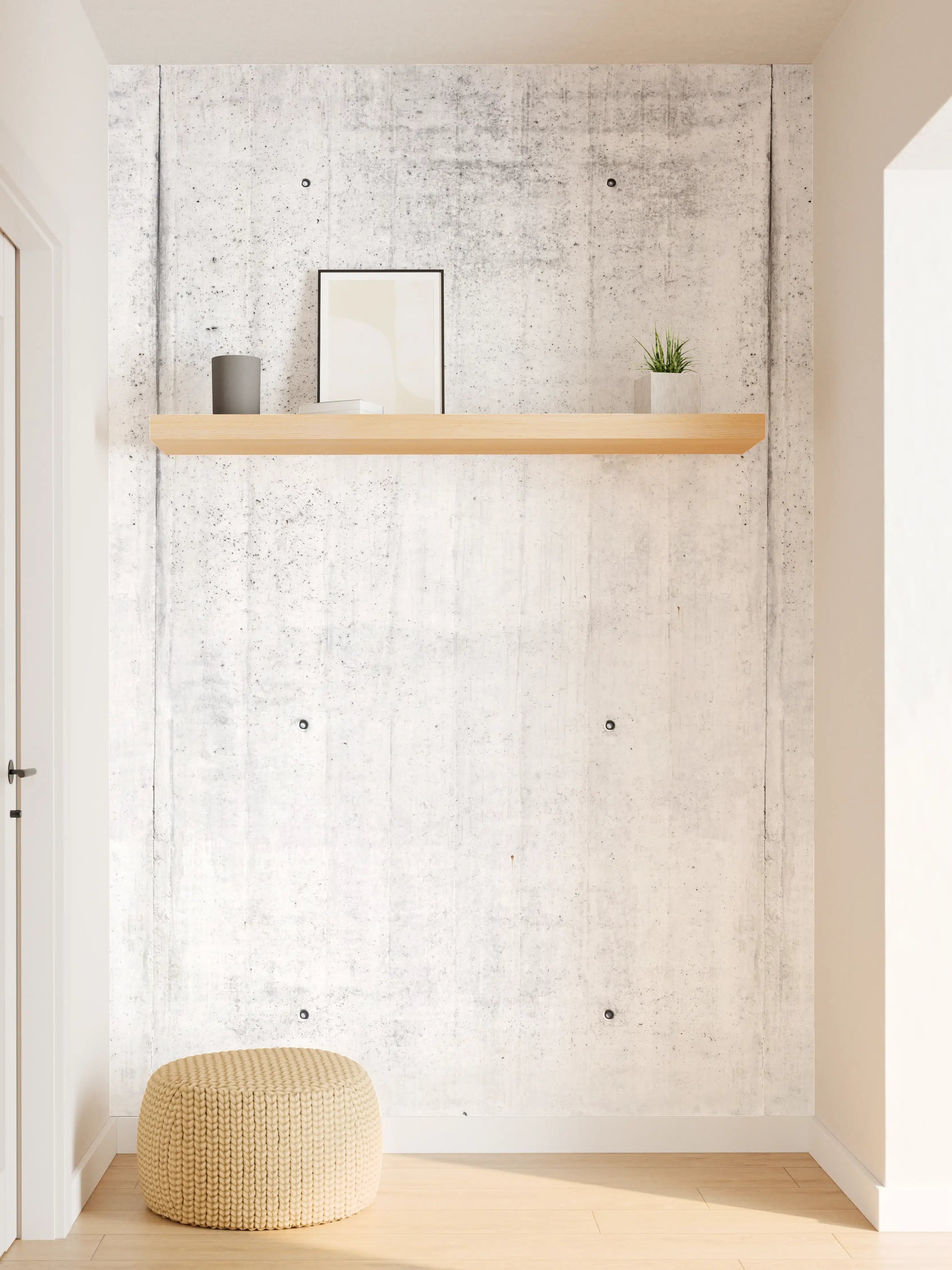 Wandverkleidung Flur - Wiederholtes Sichtbeton Textur