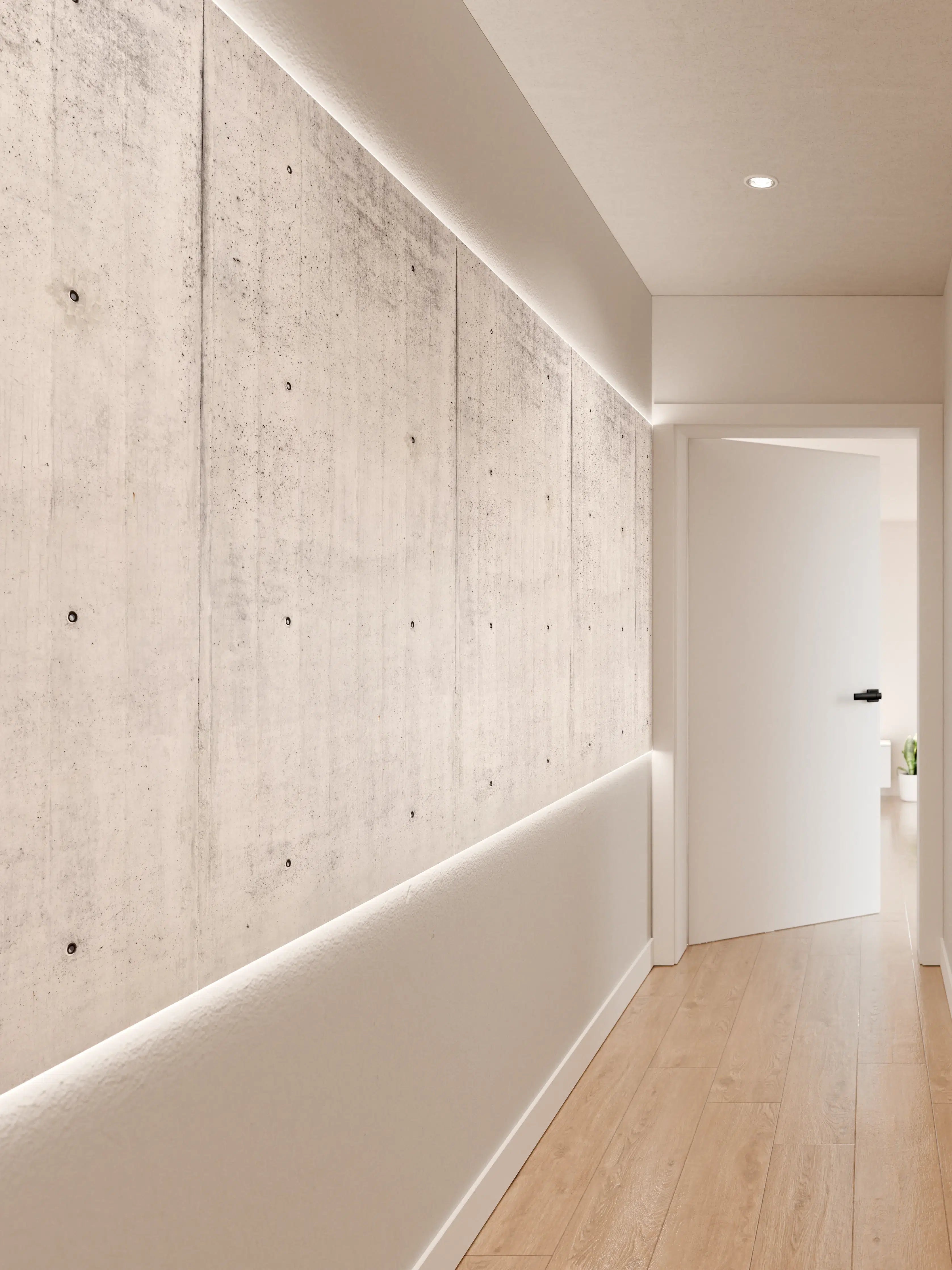 Wandverkleidung Flur - Wiederholtes Sichtbeton Textur