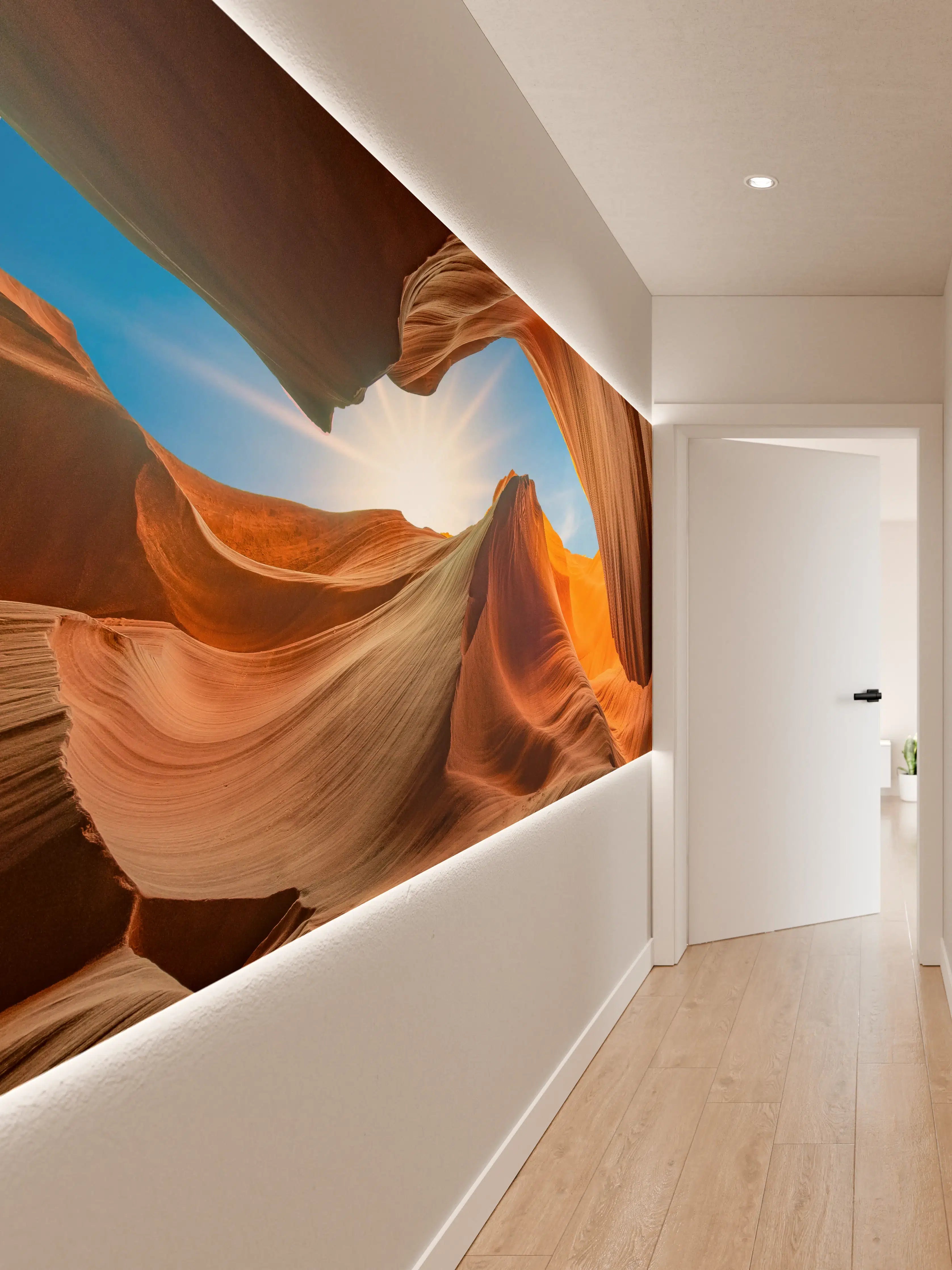 Wandverkleidung Flur - Wunderschöner Sonnenaufgang im antiken Slot Canyon