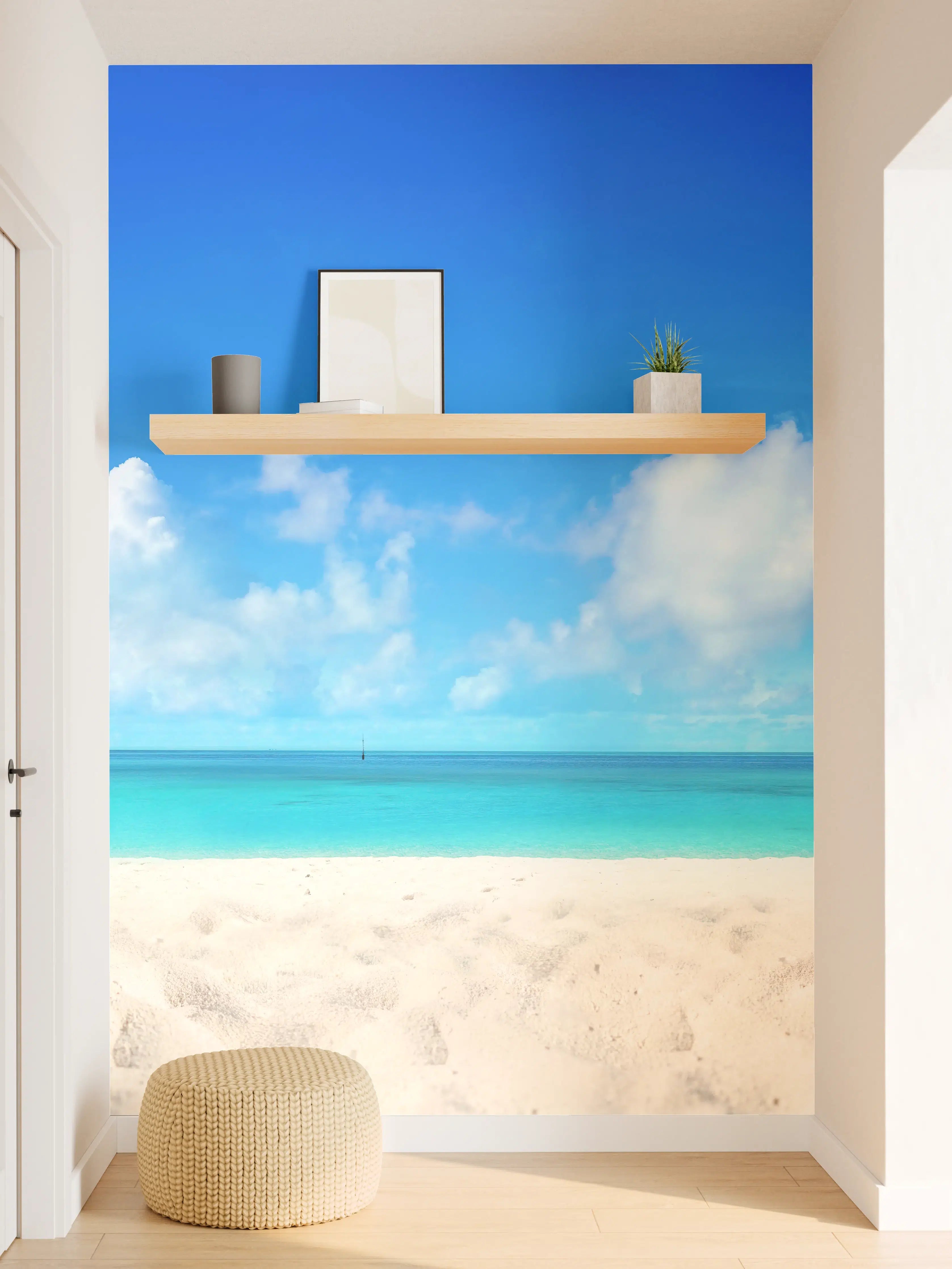 Wandverkleidung Flur - Wunderschöner Strand mit hellem Sand