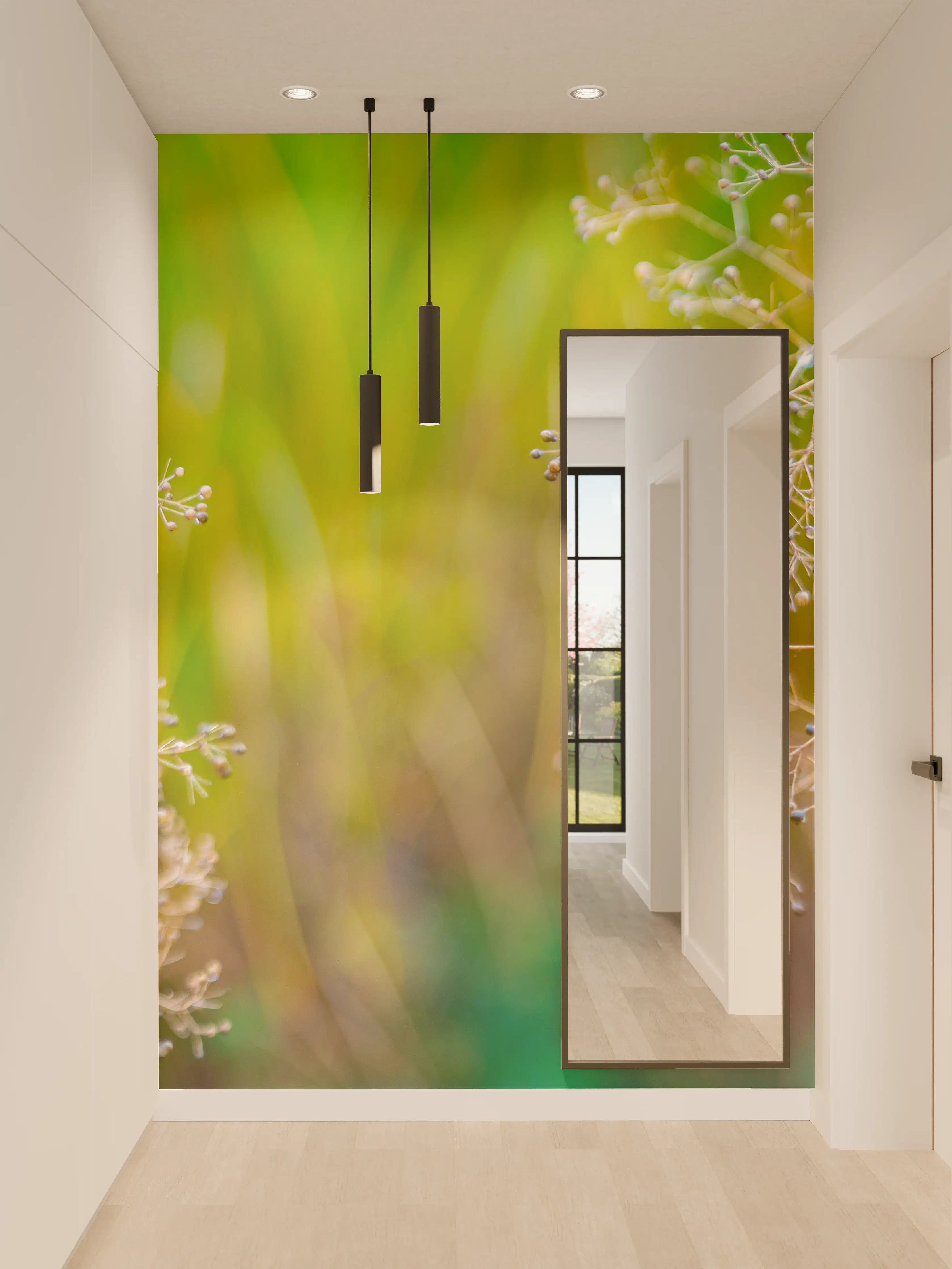 Wandverkleidung Flur - Zarte Gartenblumen im Frühling