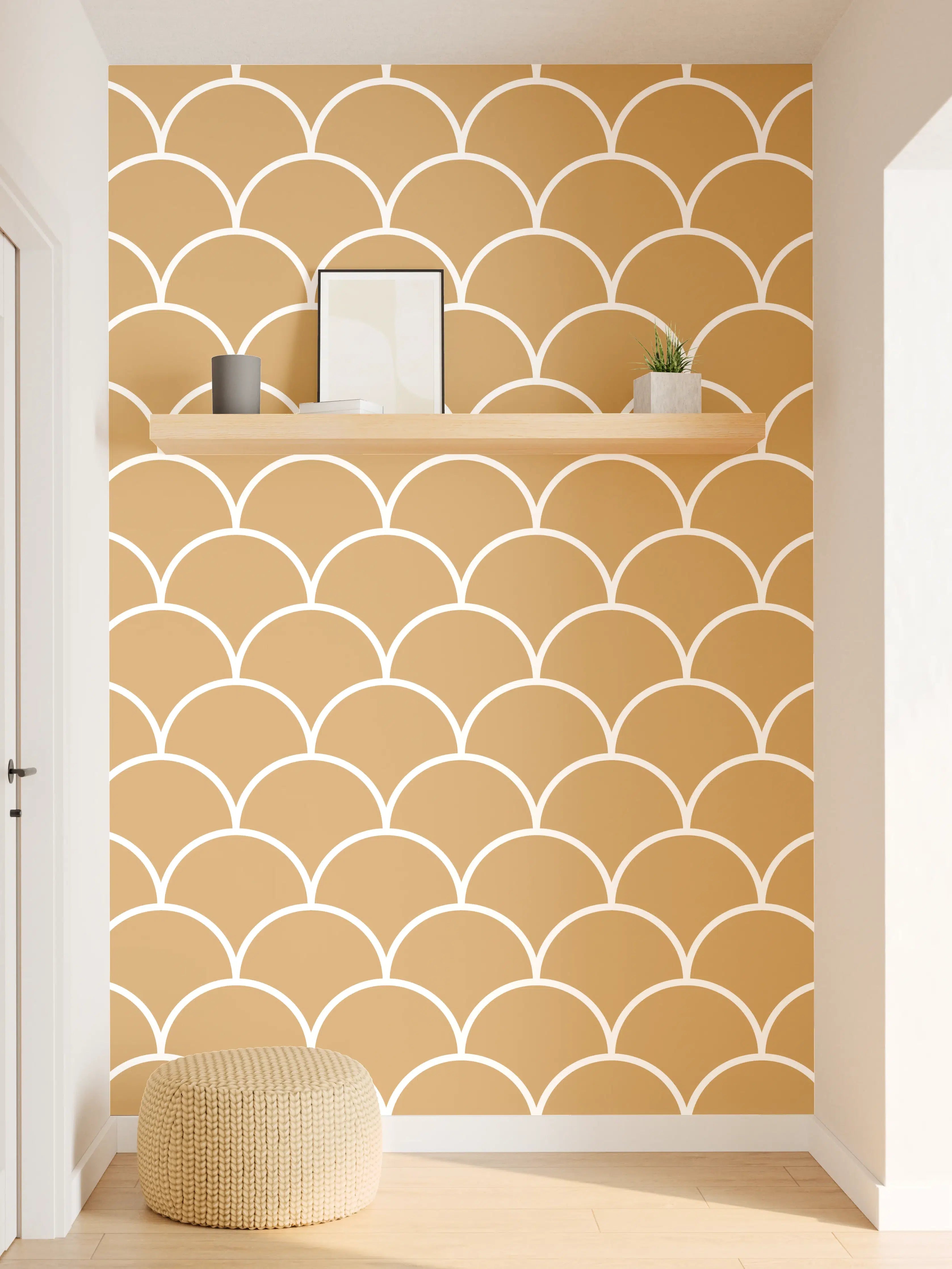 Wandverkleidung Flur - Zarte Grautöne in warmem Muster