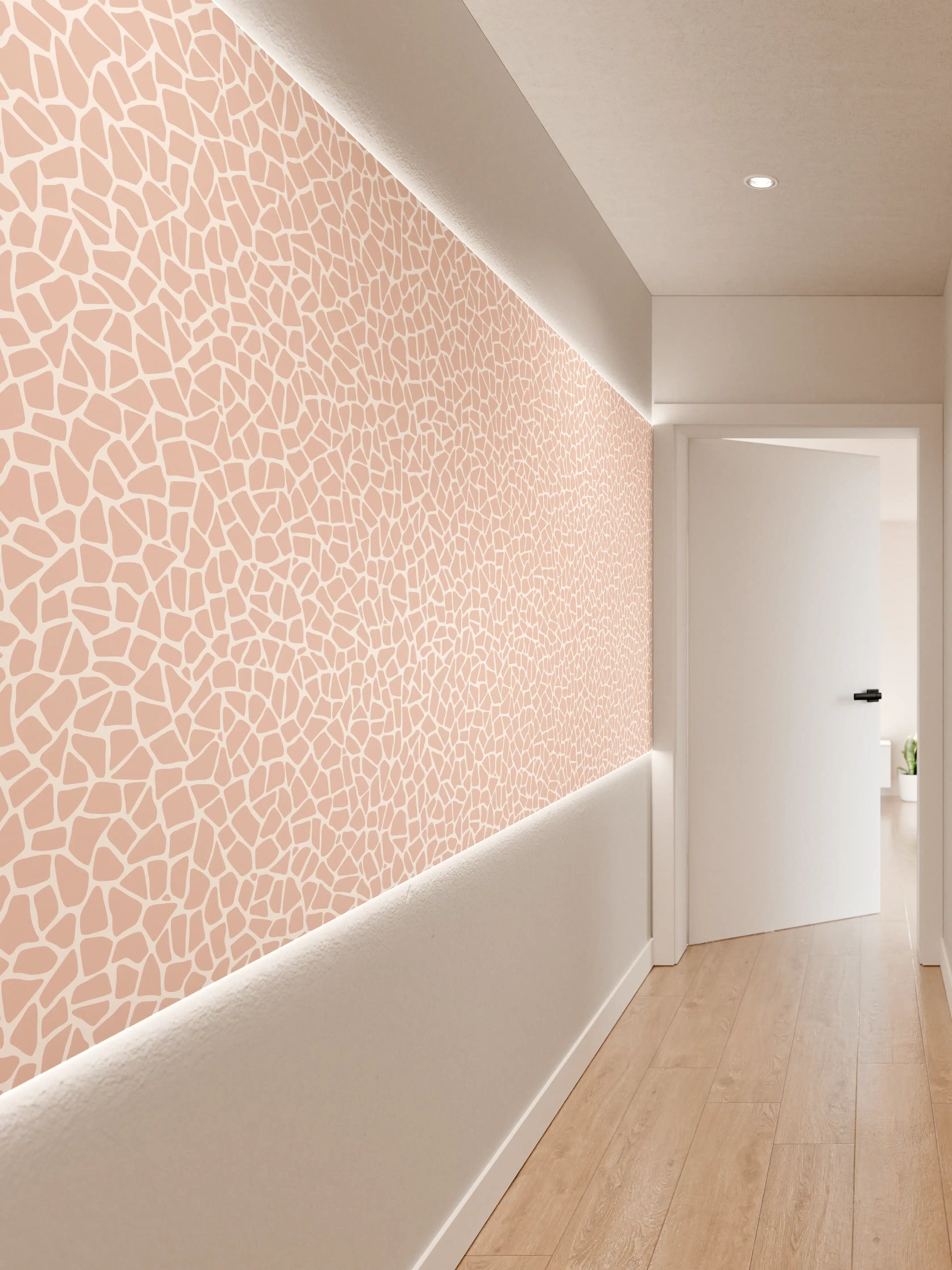 Wandverkleidung Flur - Zarte, rosa Mosaik-Optik