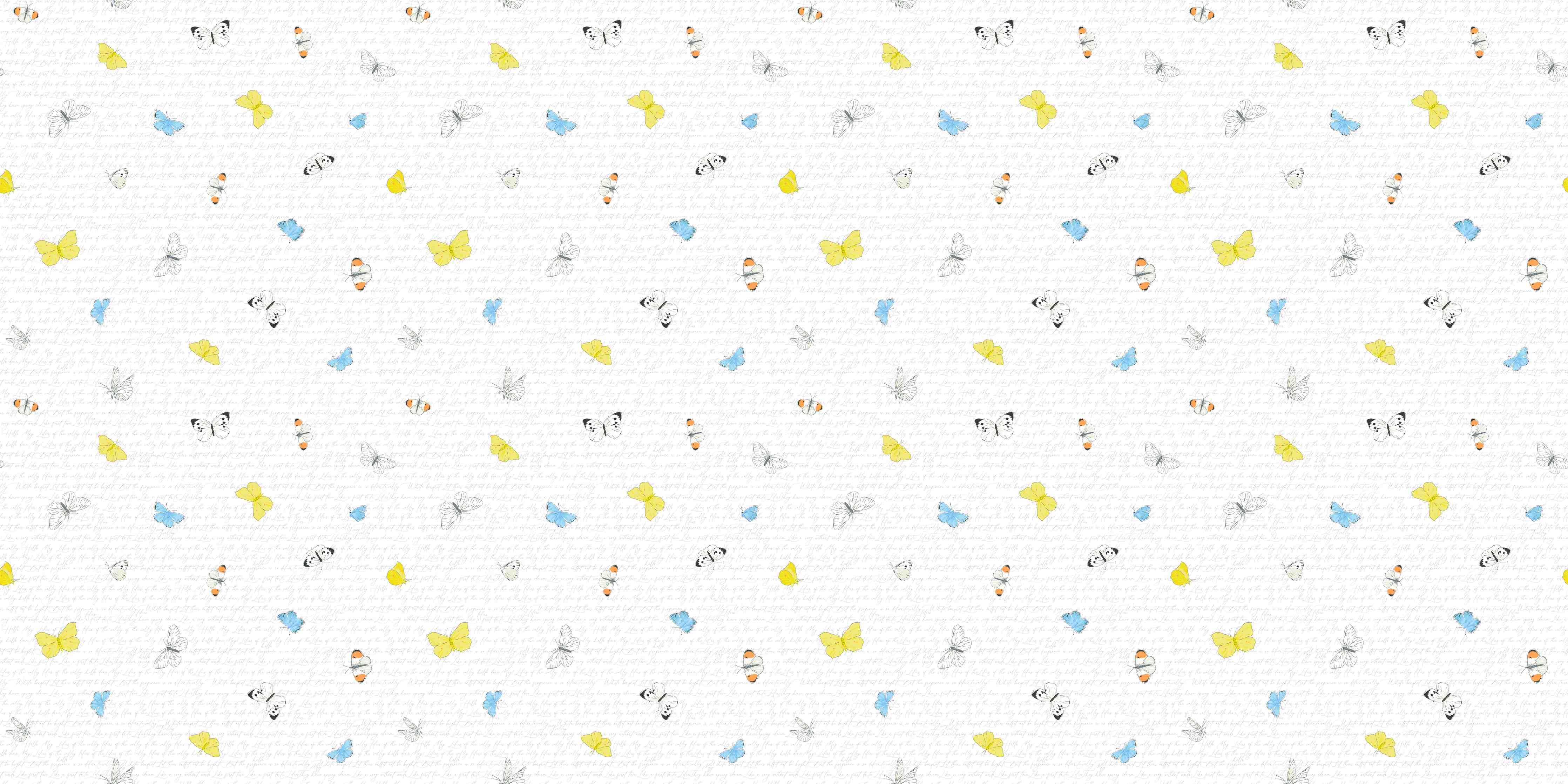 Wandverkleidung Flur-Zarter Frühlingstapete mit Blumen und Schmetterlingen