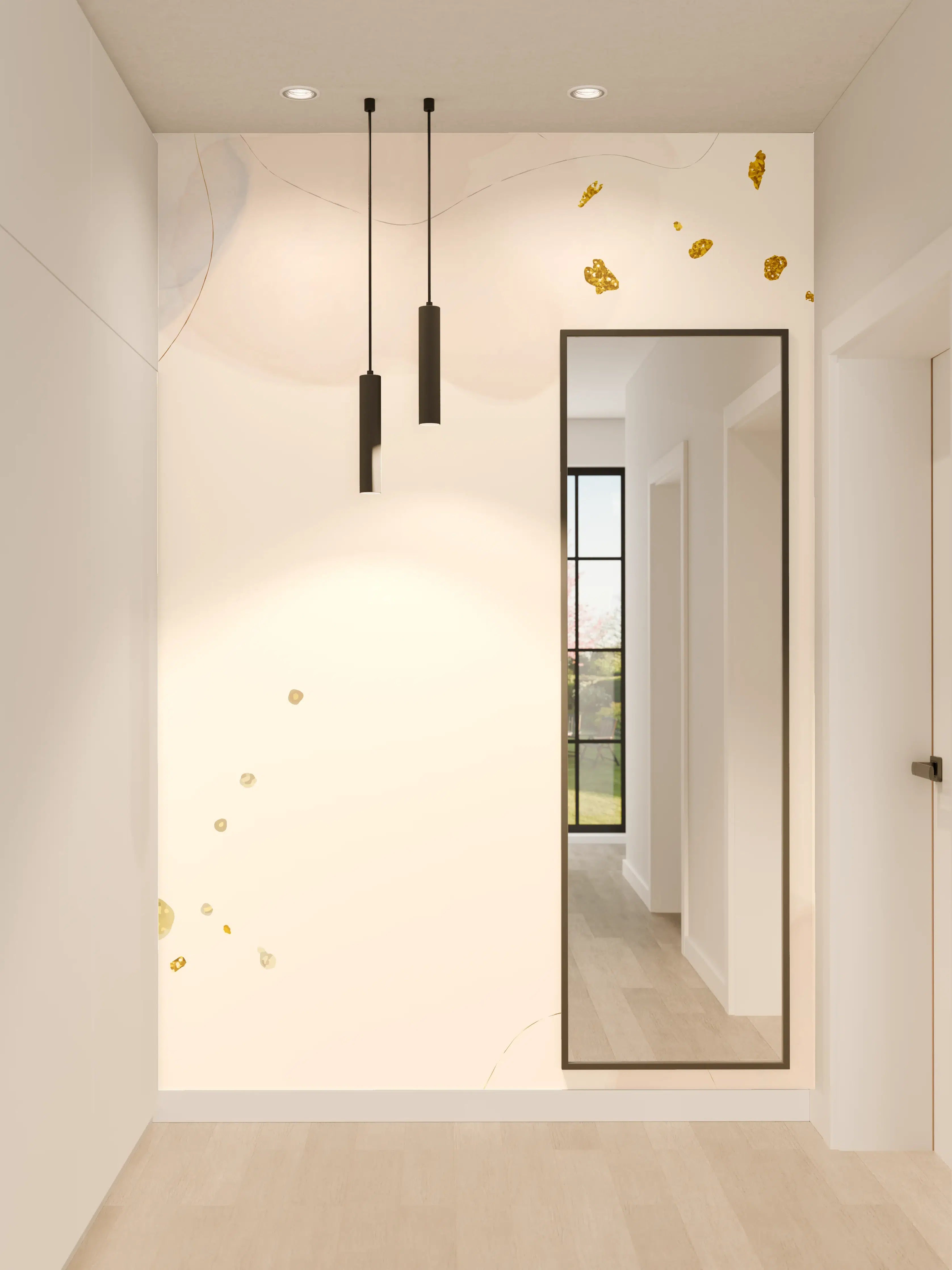 Wandverkleidung Flur - Zartes Blumen Aquarell Design