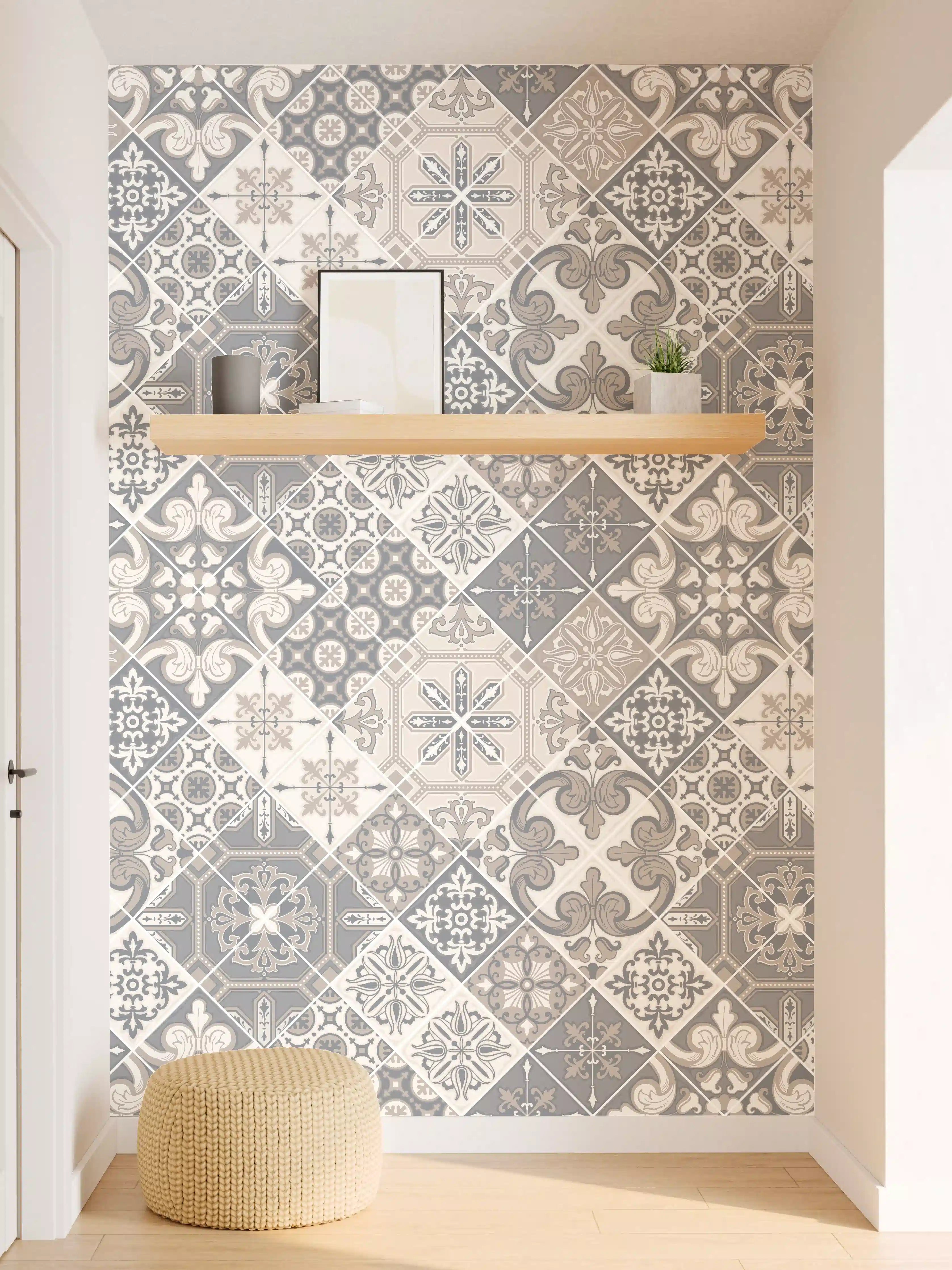 Wandverkleidung Flur - Zeitlose Fliesen mit grauen Akzenten