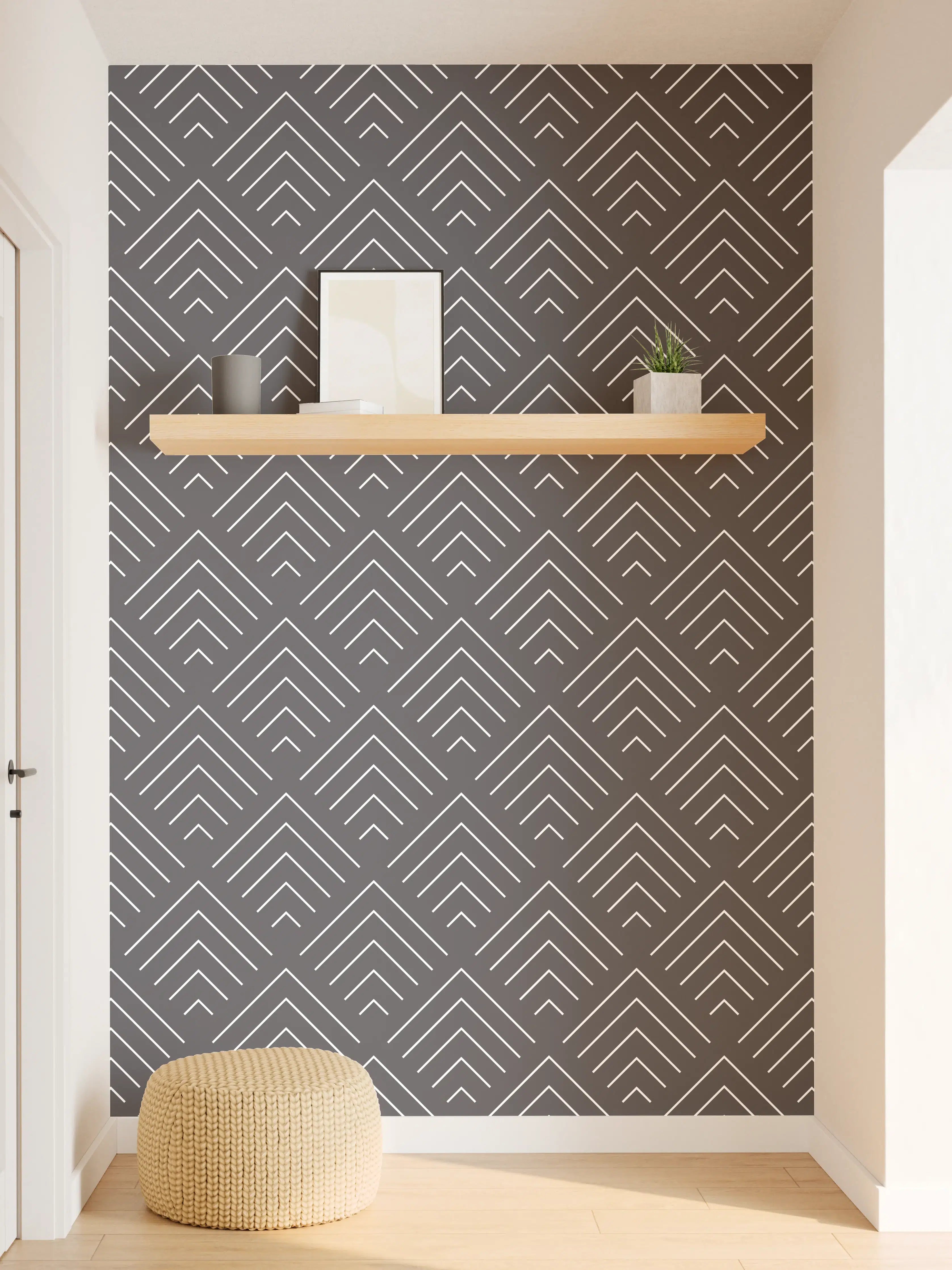 Wandverkleidung Flur - Zeitlose Graue Wandkunst in Weiß