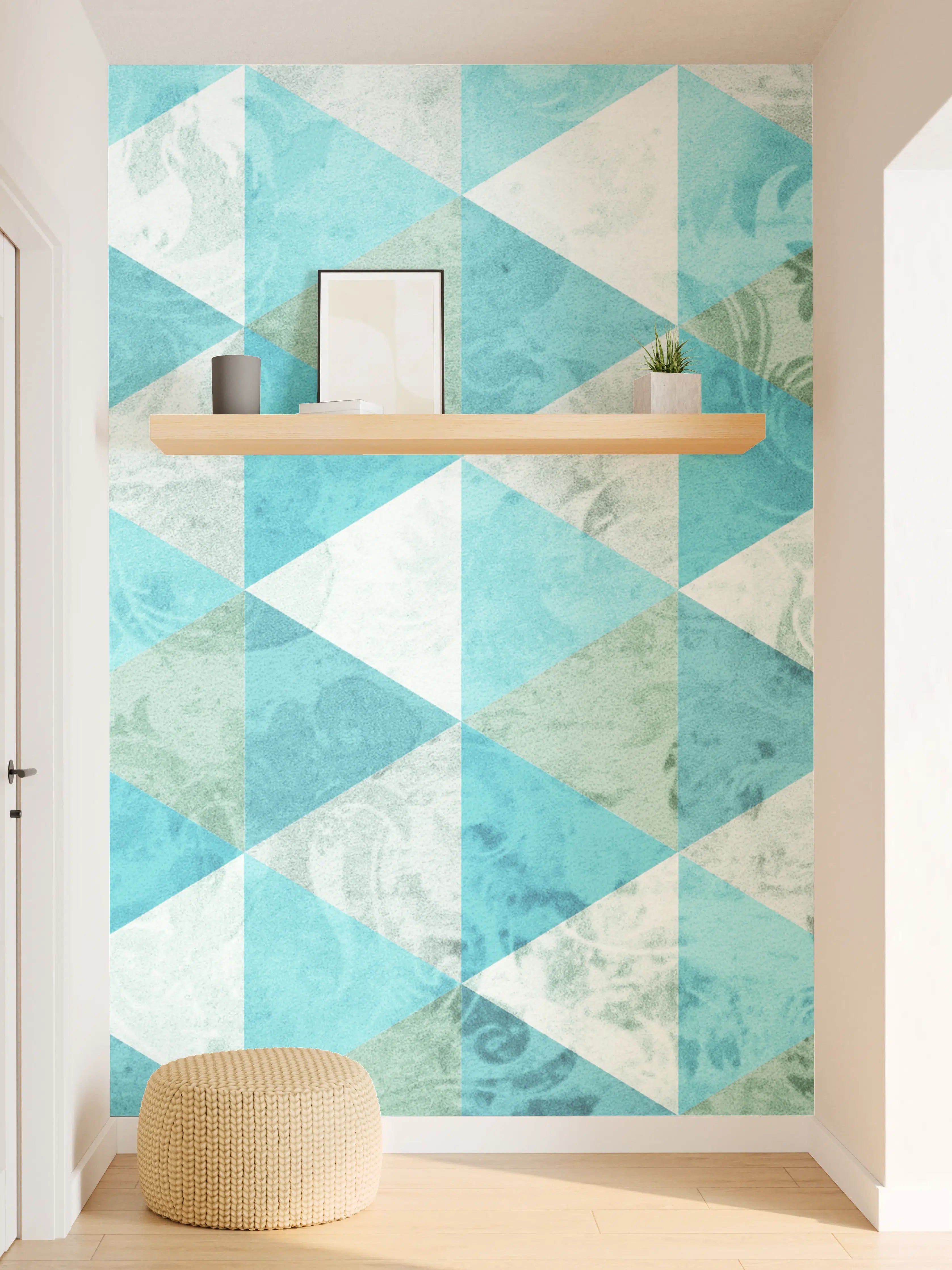 Wandverkleidung Flur - Zeitlose blaue Fliesen mit Grautönen