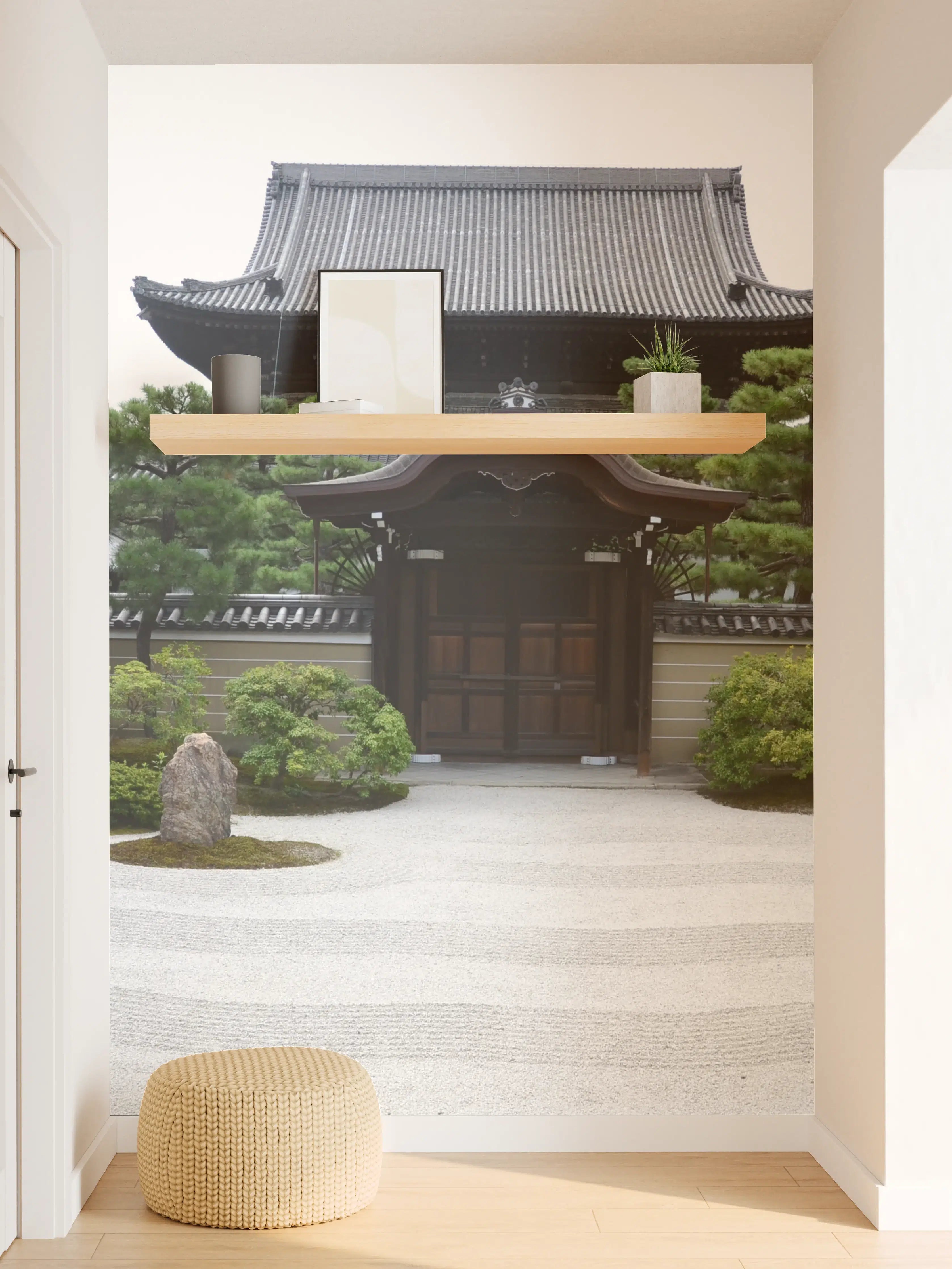 Wandverkleidung Flur - Zen Garten mit traditionellem Tor