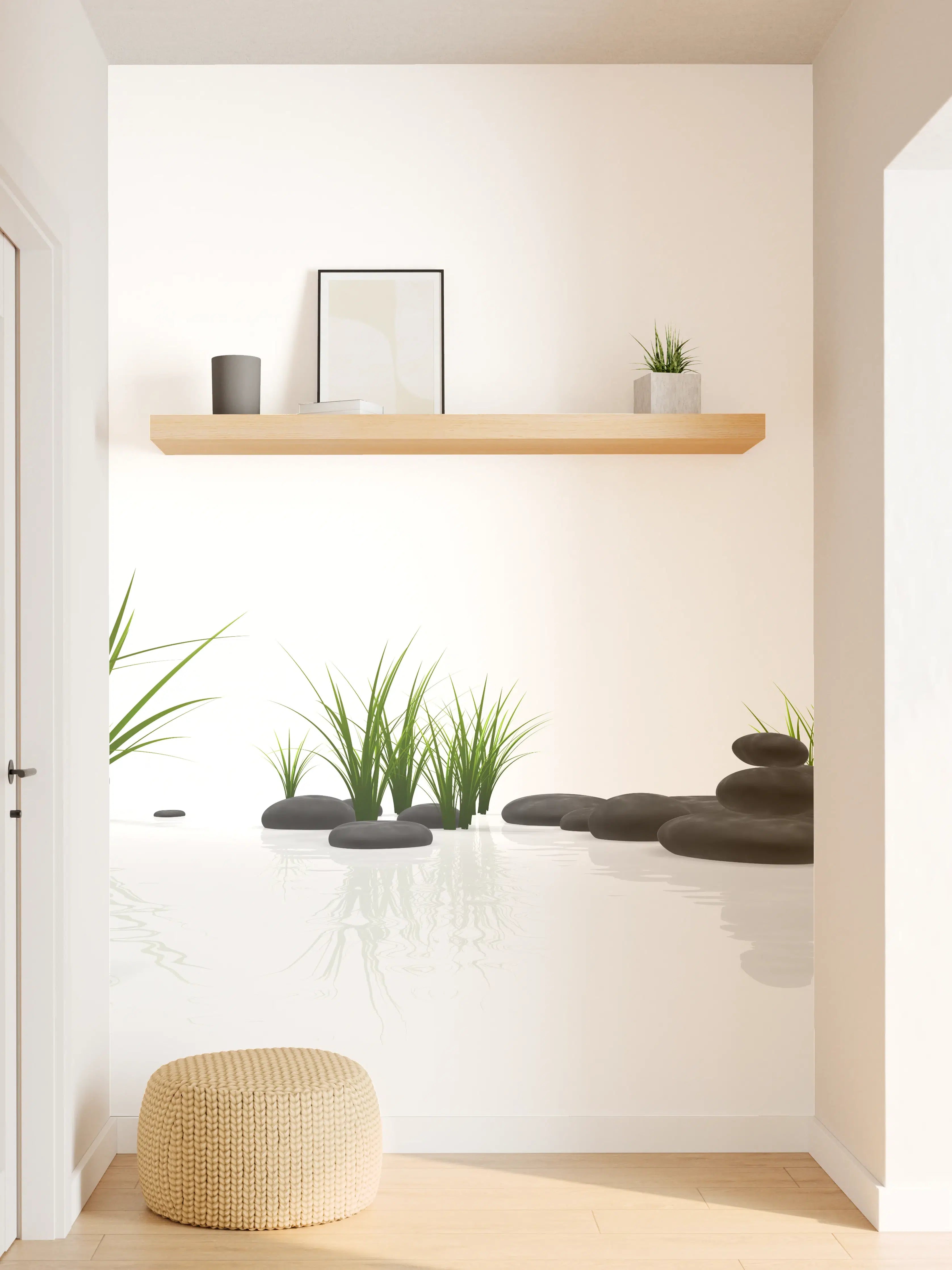 Wandverkleidung Flur - Zen Stein Garten Dekoration