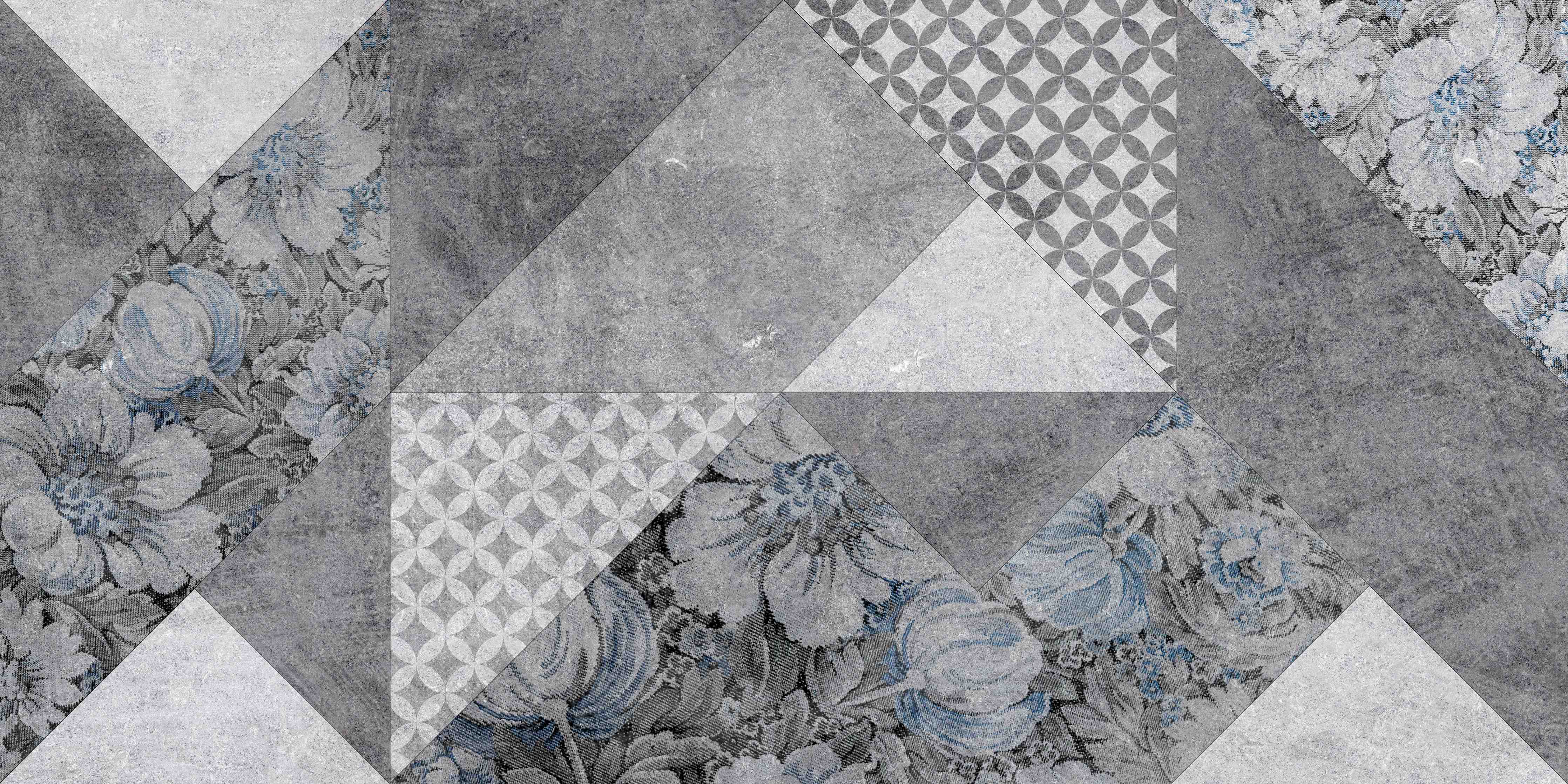 Wandverkleidung Flur-abstrakte Blumen und Marmor Textur