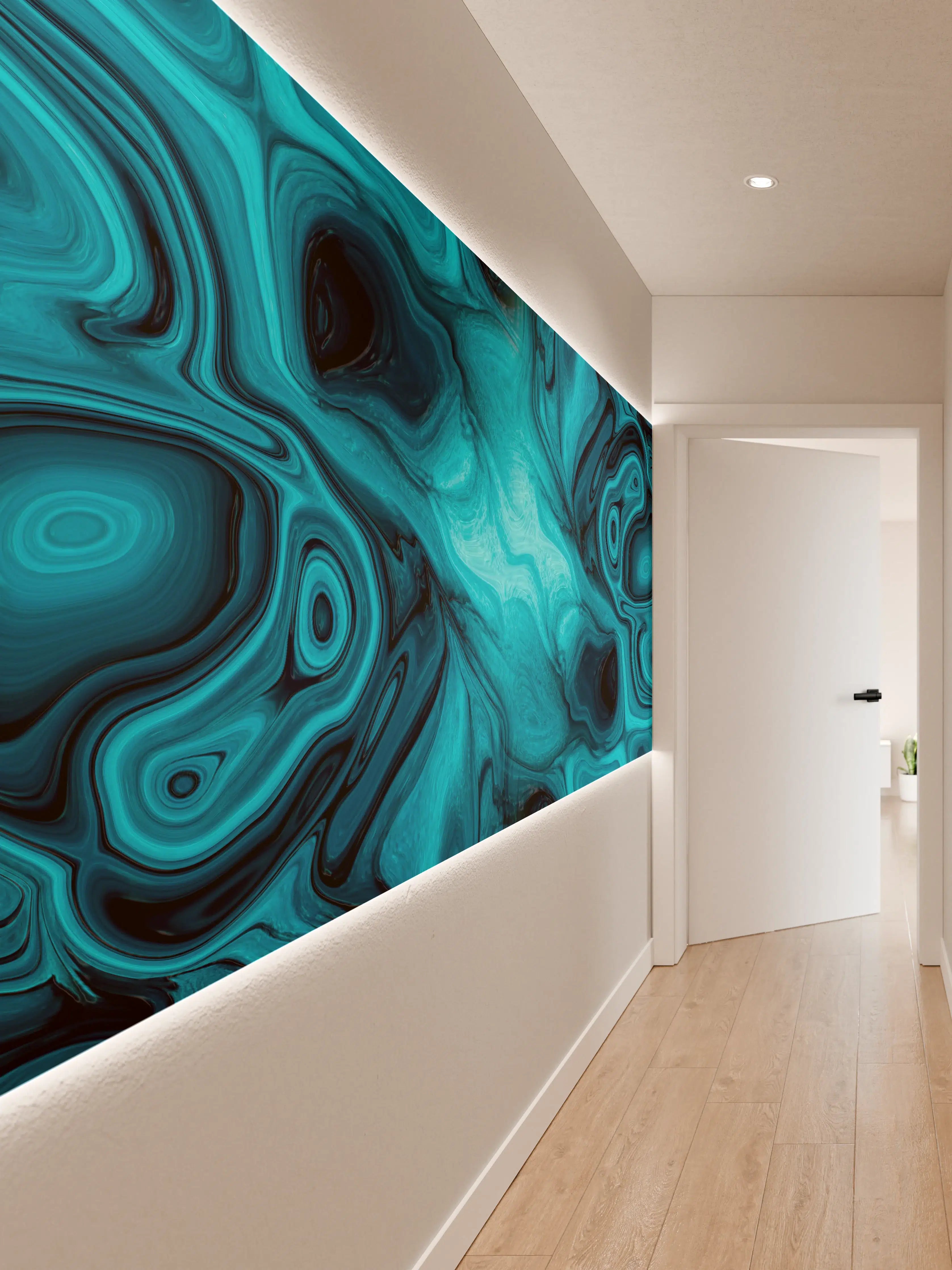 Wandverkleidung Flur - flüssiges Acrylharz - Abstrakt
