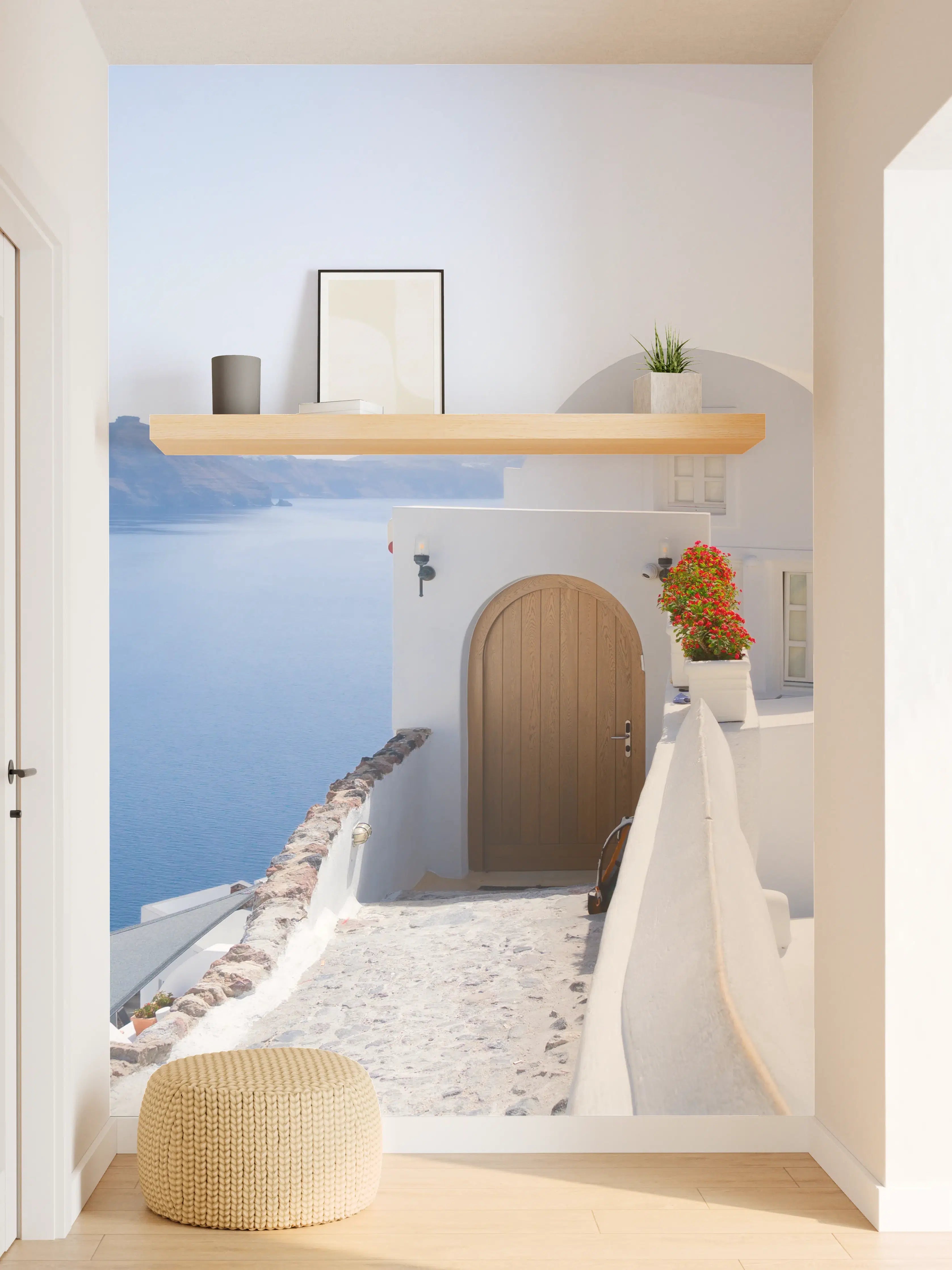 Wandverkleidung Flur - schöne Details der Insel Santorin