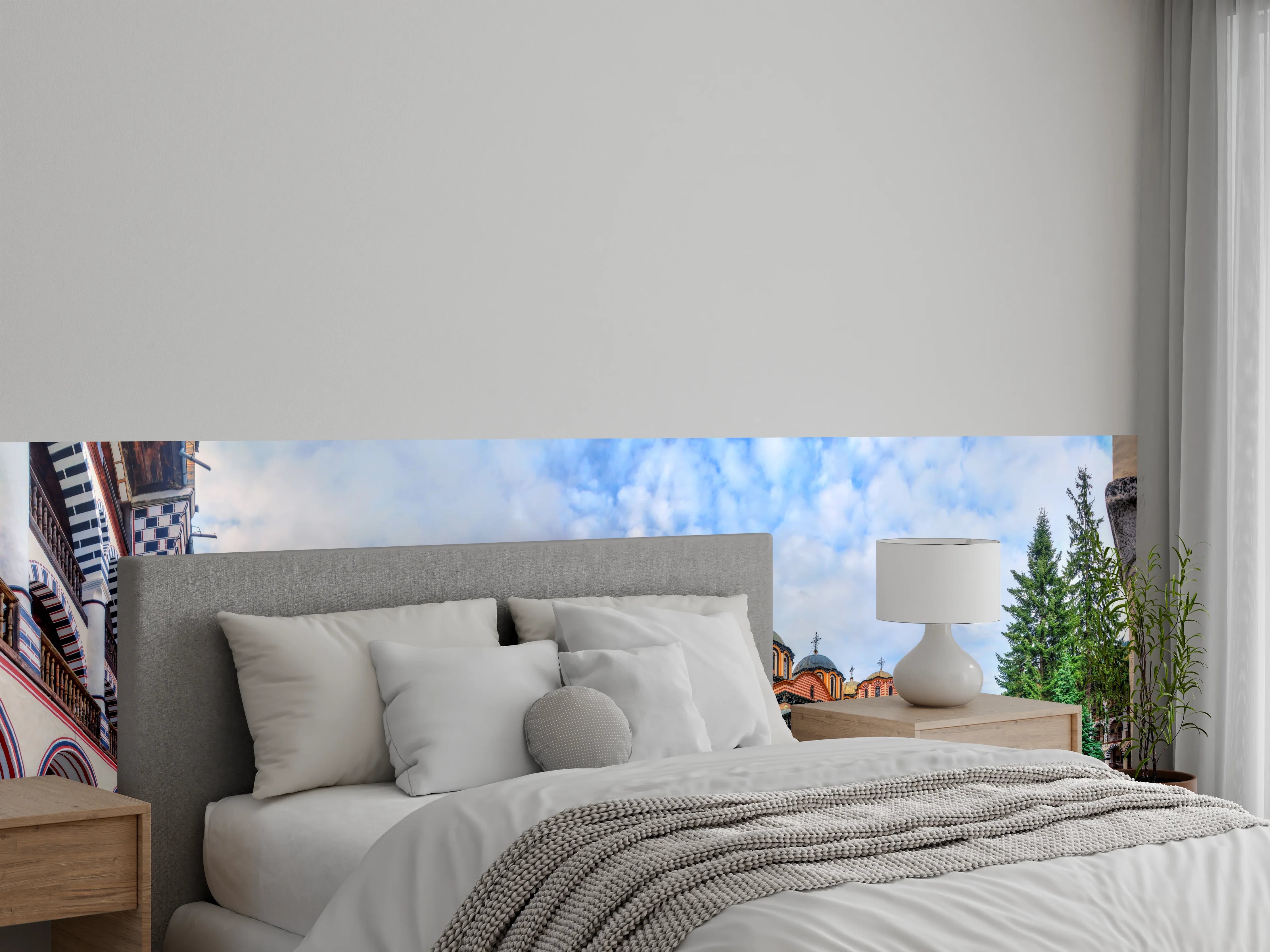 Wandverkleidung Schlafzimmer - Wunderschöner Panoramablick auf das Rila-Kloster