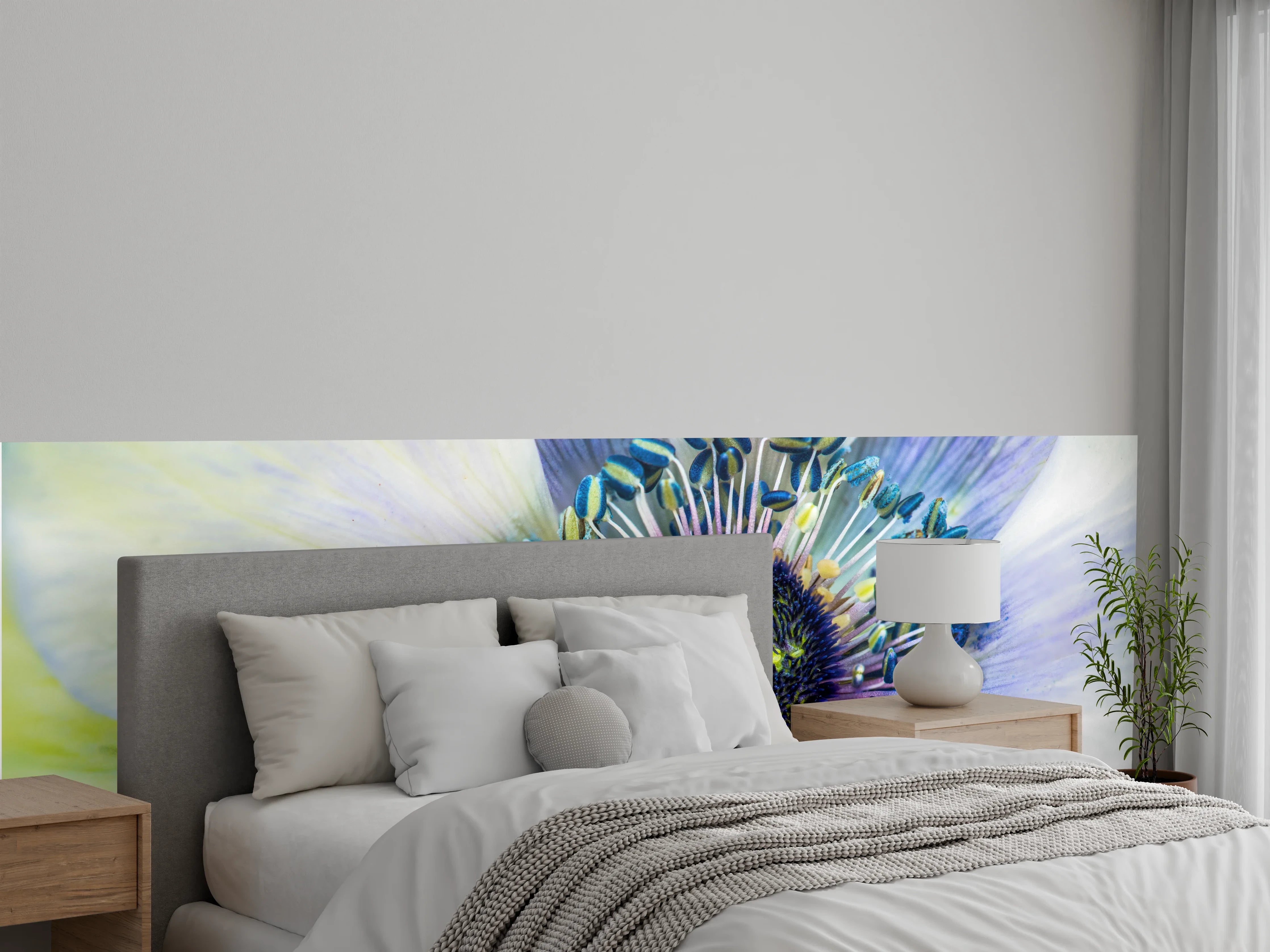 Wandverkleidung Schlafzimmer - hübsche aufblühende Blume