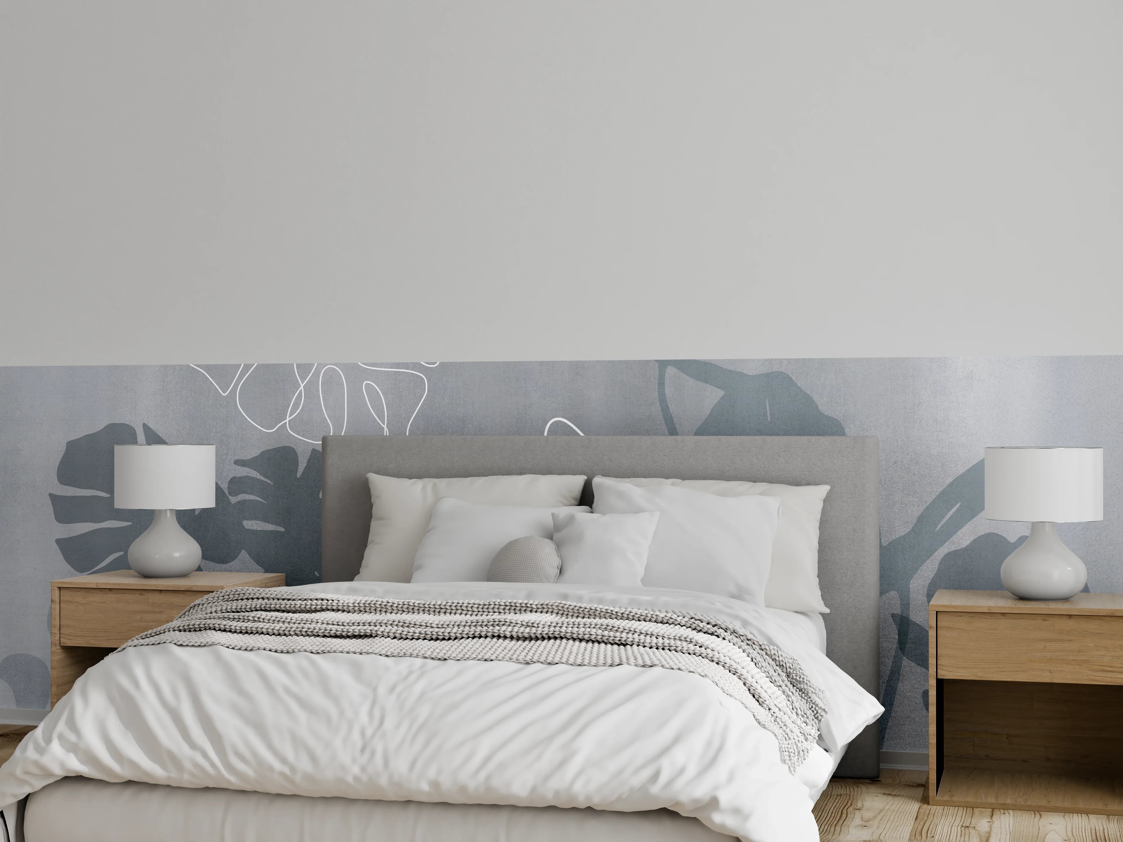 Wandverkleidung Schlafzimmer - Abstrakte Blätter