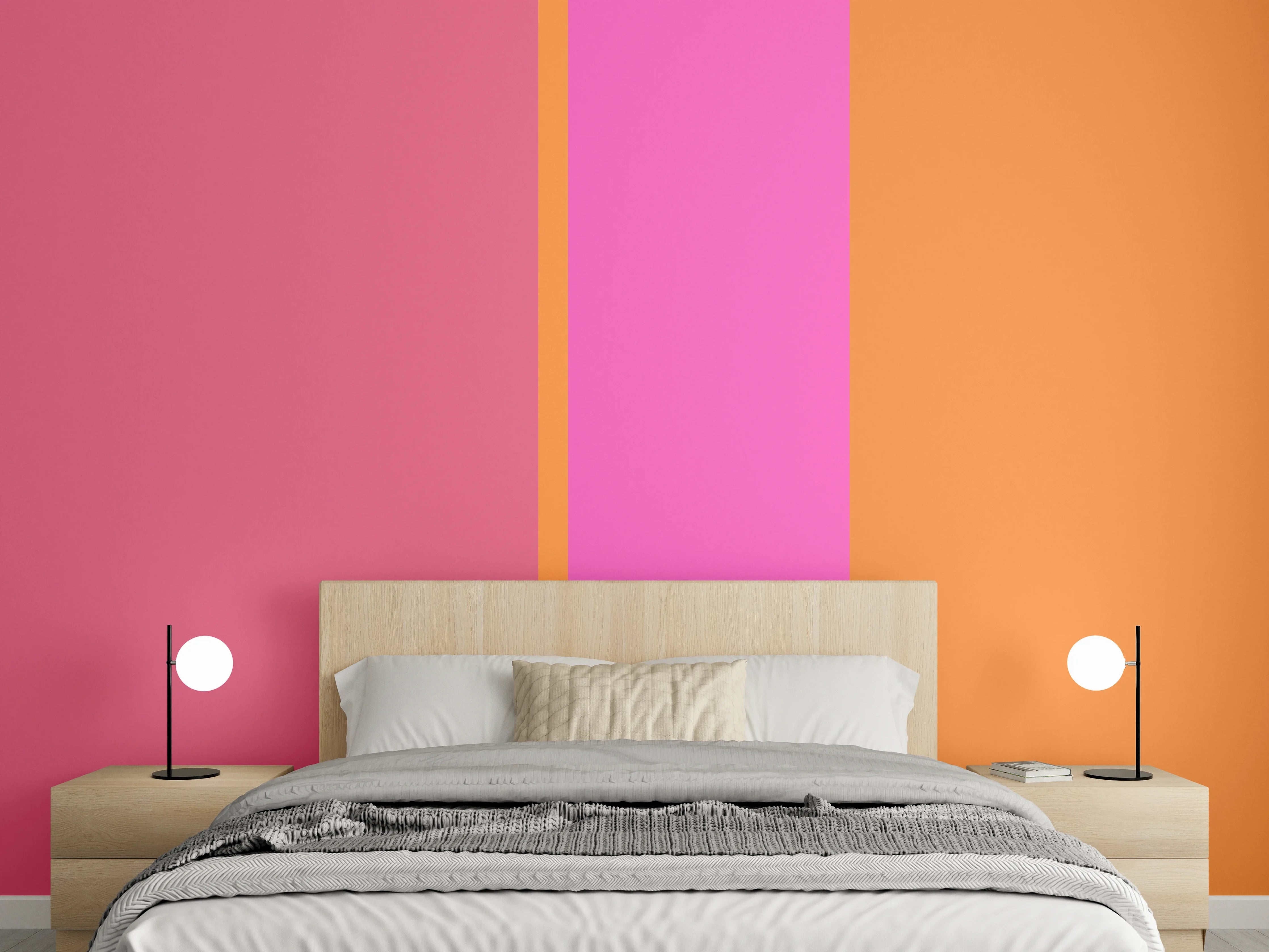 Wandverkleidung Schlafzimmer - Abstrakte Farbflächen Wanddesign
