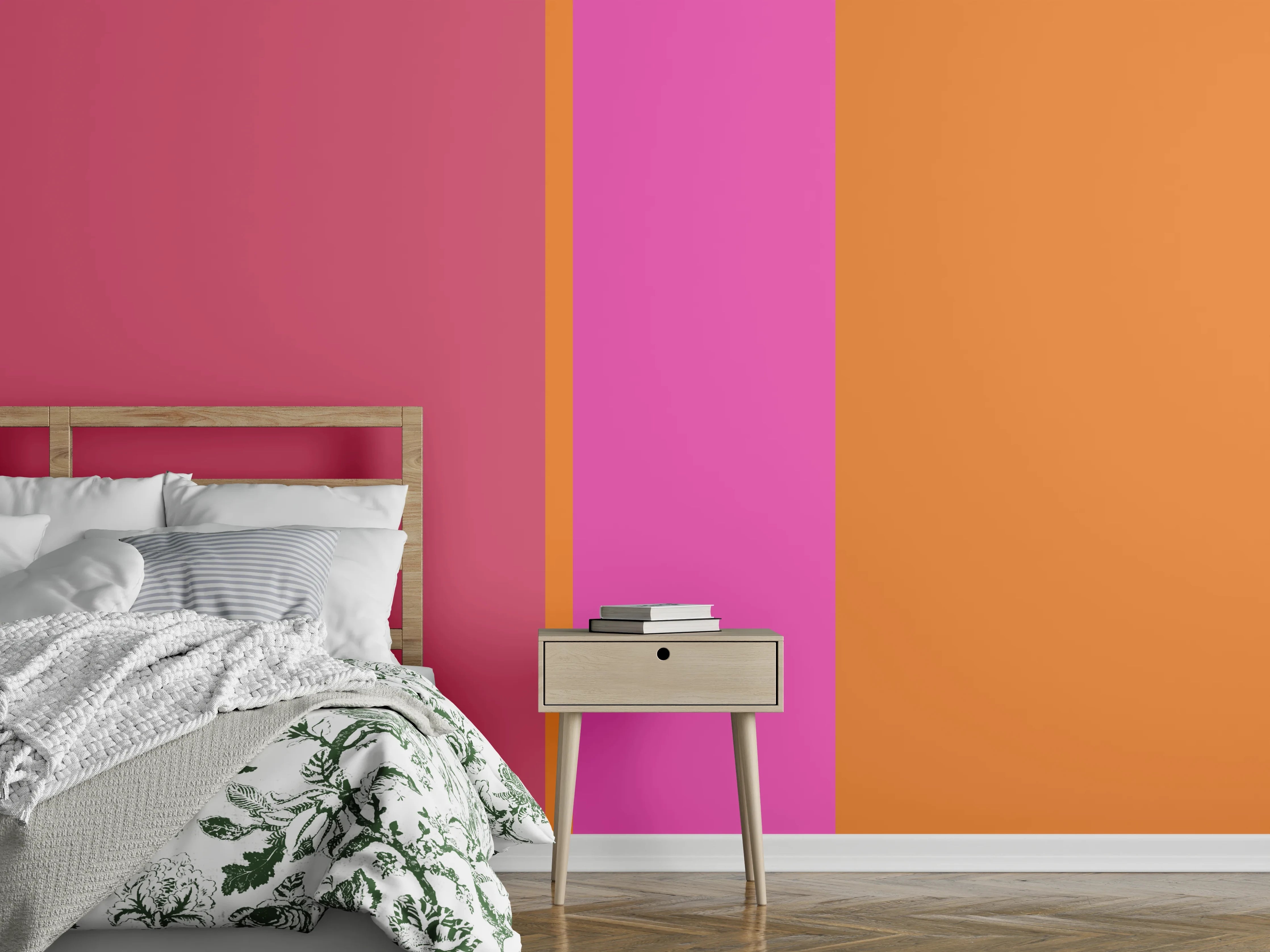 Wandverkleidung Schlafzimmer - Abstrakte Farbflächen Wanddesign